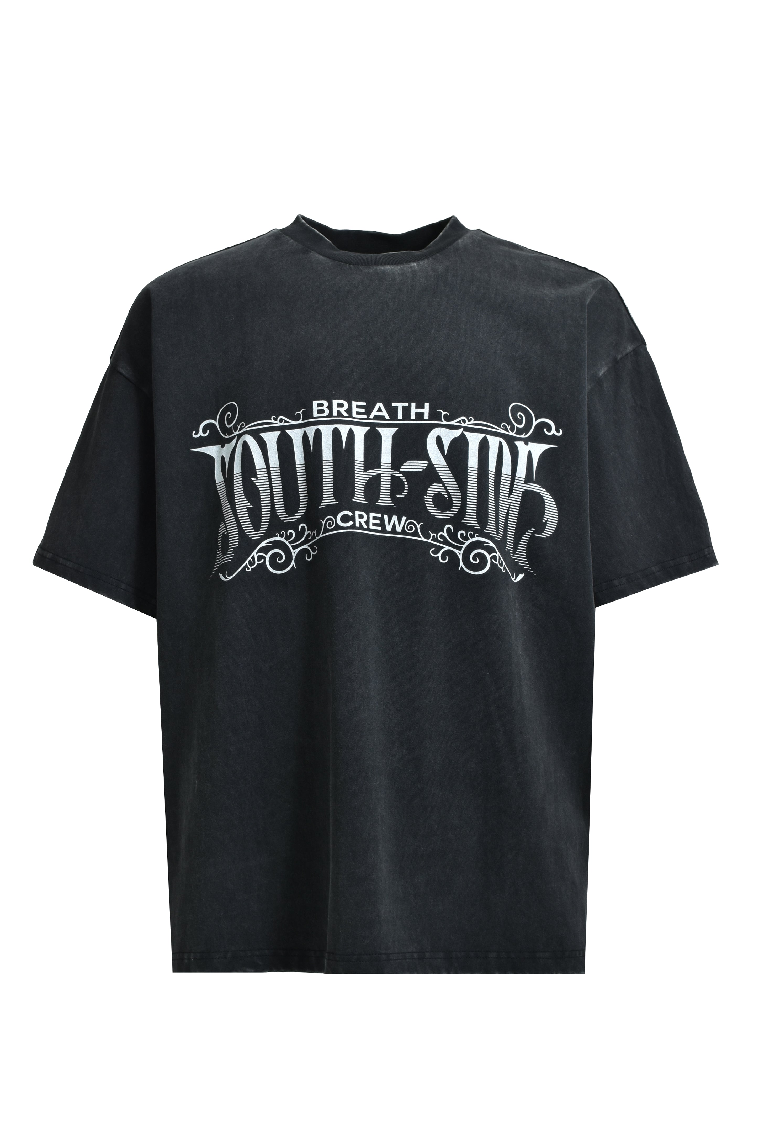 SOUTH SIDE CREW TEE / BLACK – BREATH - サイズ 着丈 身幅 肩幅 袖丈