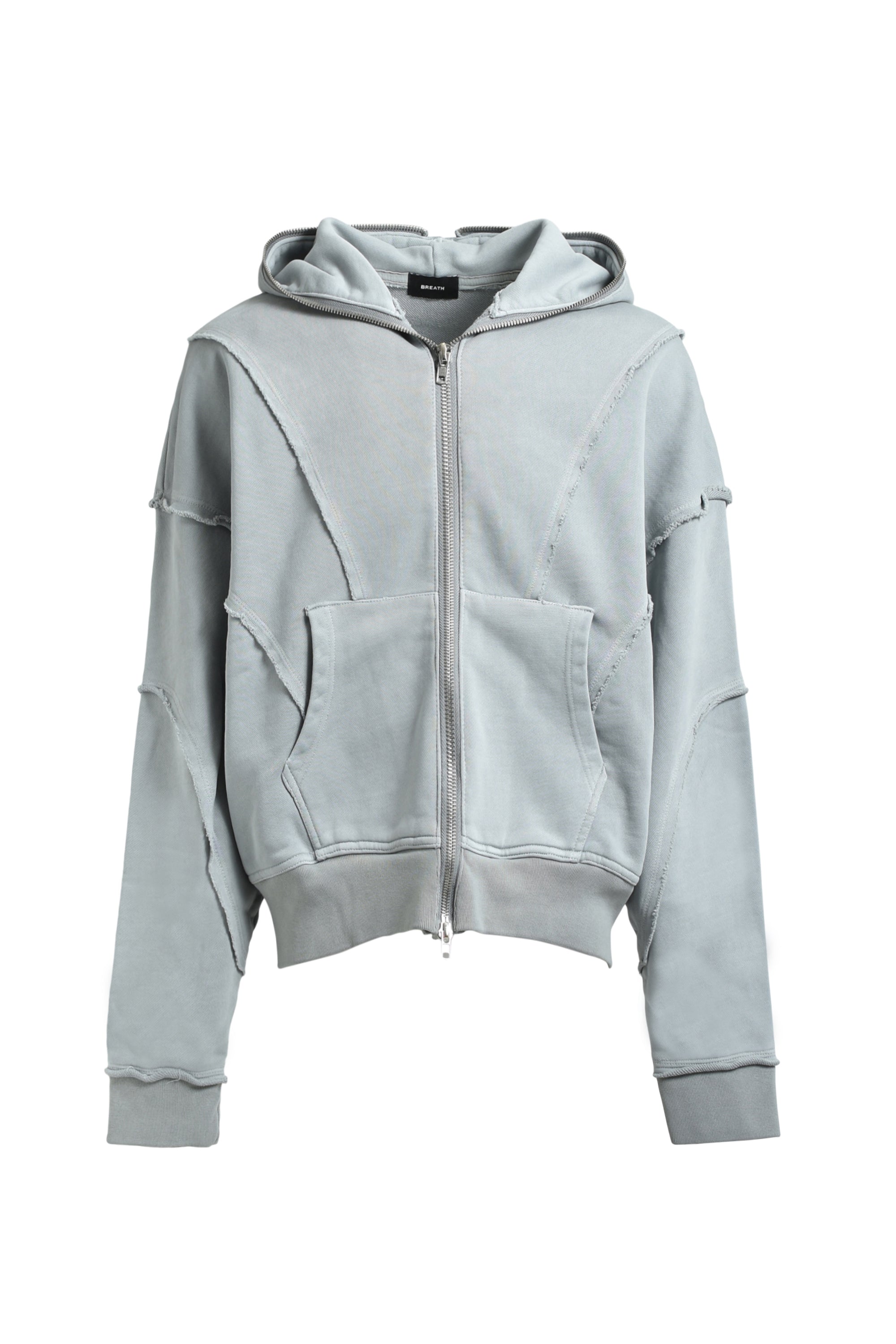 FADE ZIP UP HOODIE / GREY – BREATH - サイズ 着丈 身幅 肩幅