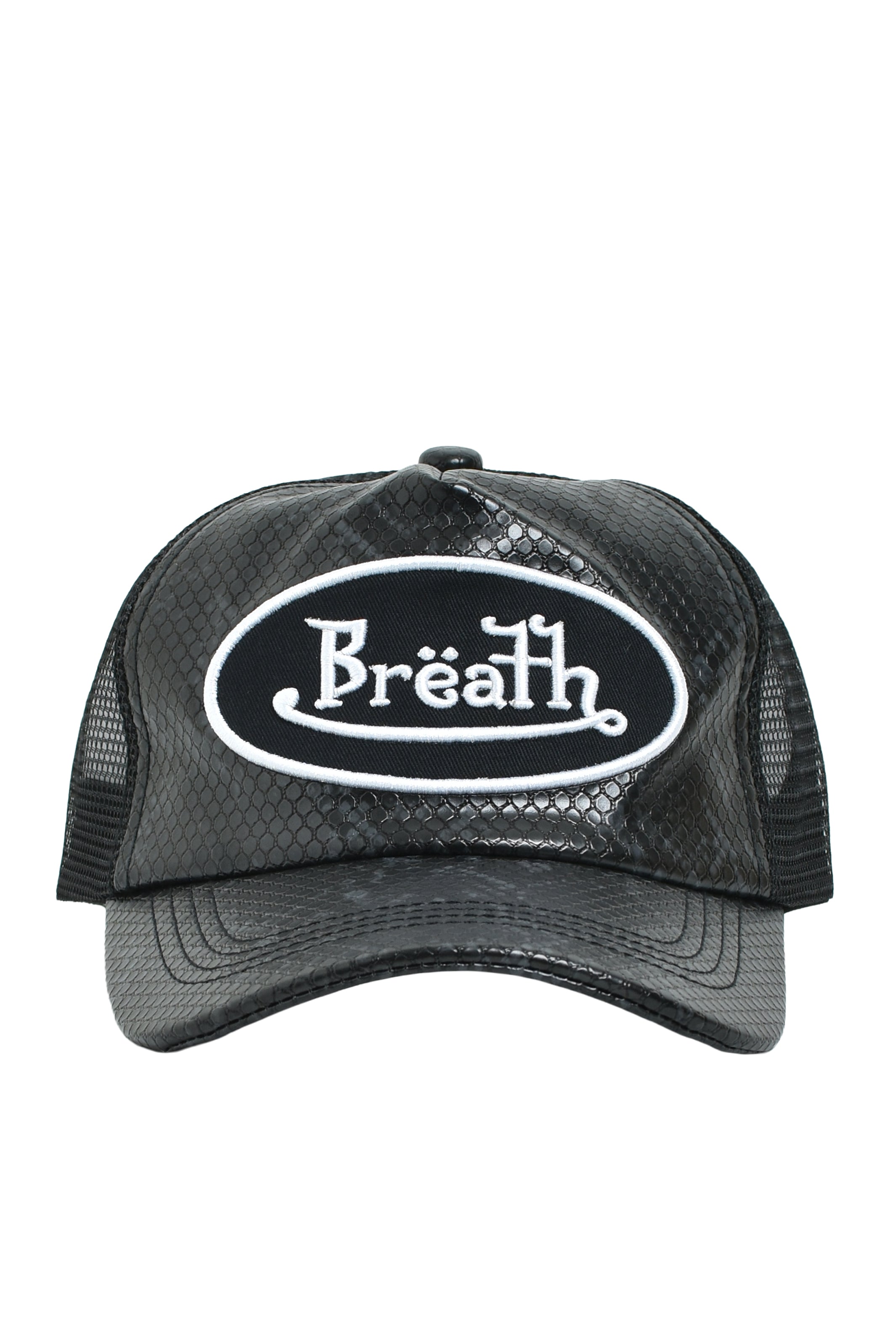 FAUX SNAKE LEATHER CAP / BLACK – BREATH - サイズ 頭周り(cm) OS 58