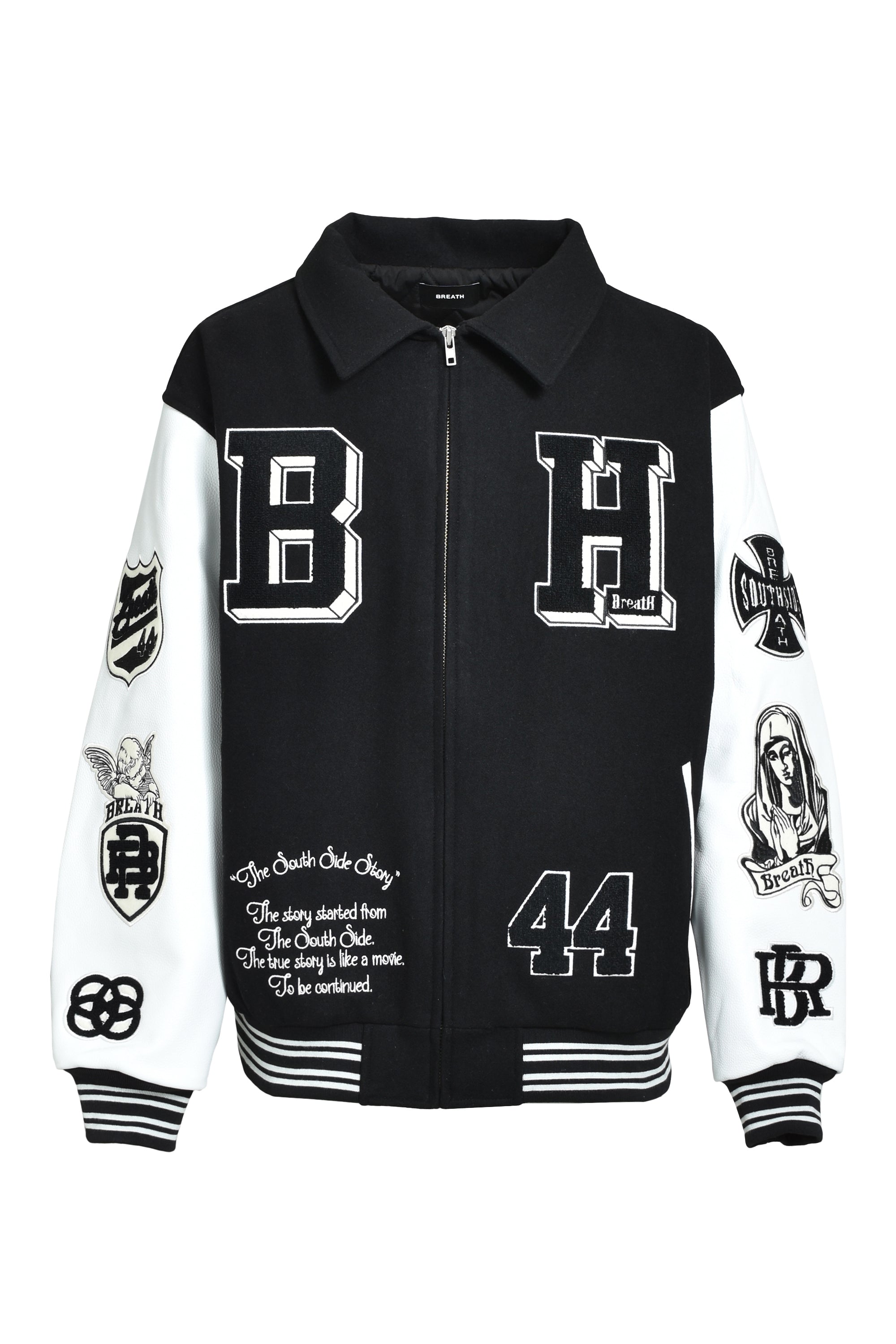 BH PATCH STADIUM JACKET / BLACK – BREATH - サイズ 着丈 身幅