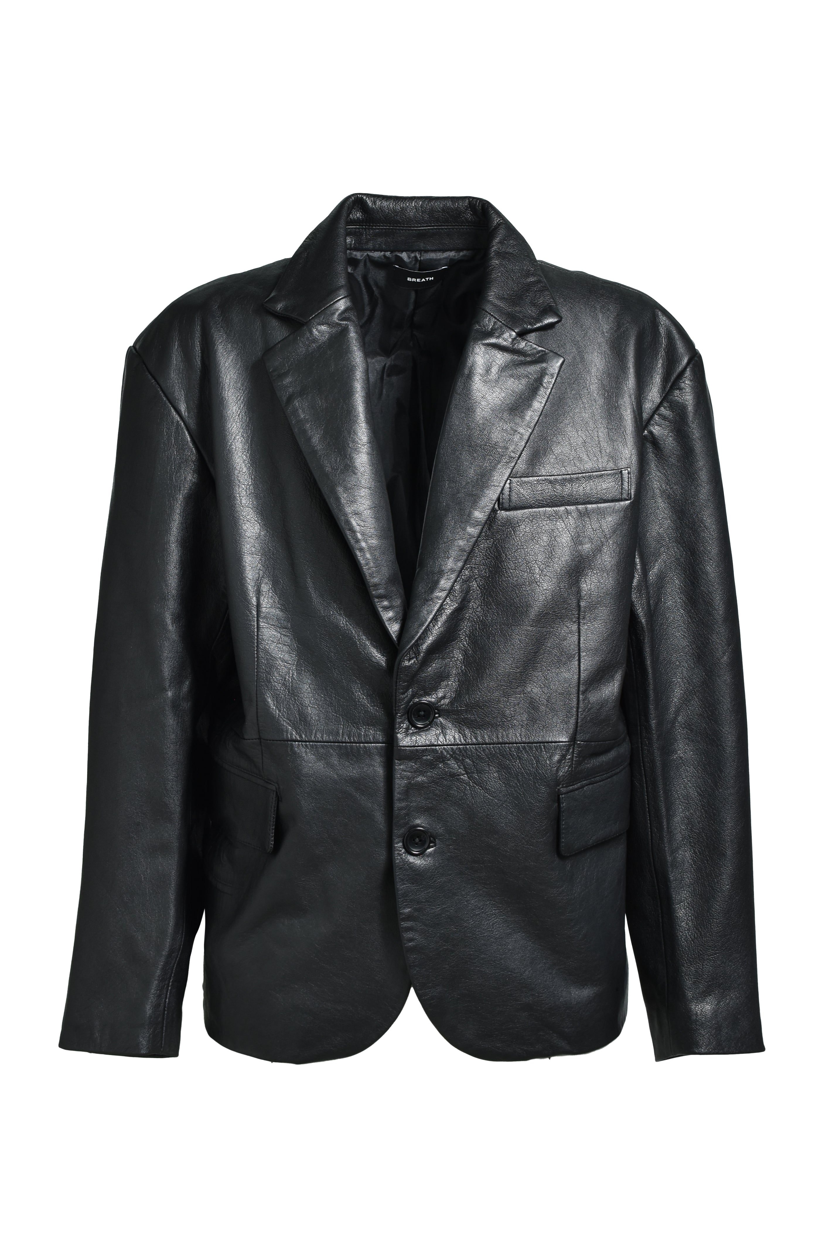 LEATHER TAILORED JACKET / BLACK – BREATH - サイズ 着丈 身幅 肩幅