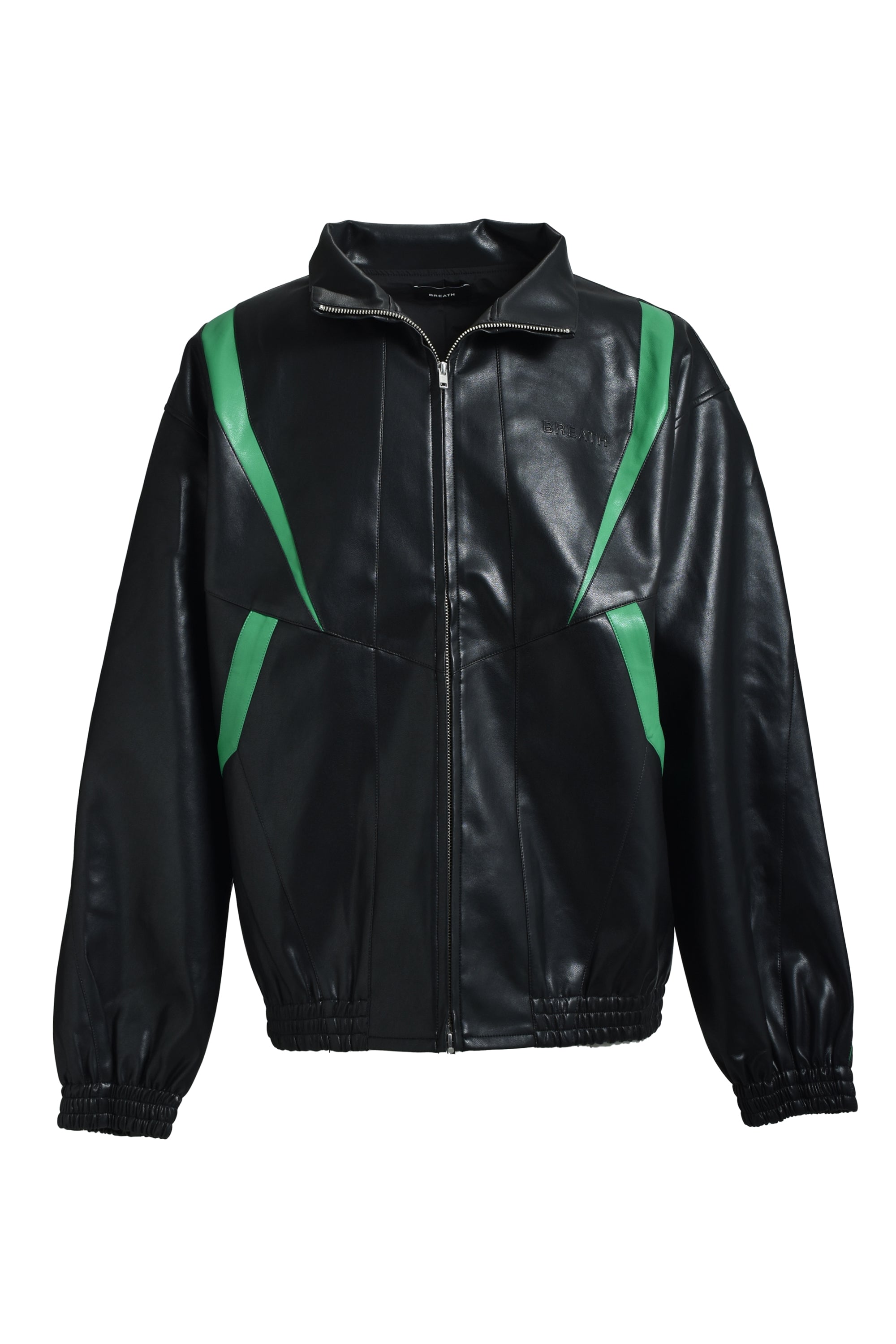 FAUX LEATHER LAMBO TRACK JACKET / BLACK – BREATH - サイズ 着丈