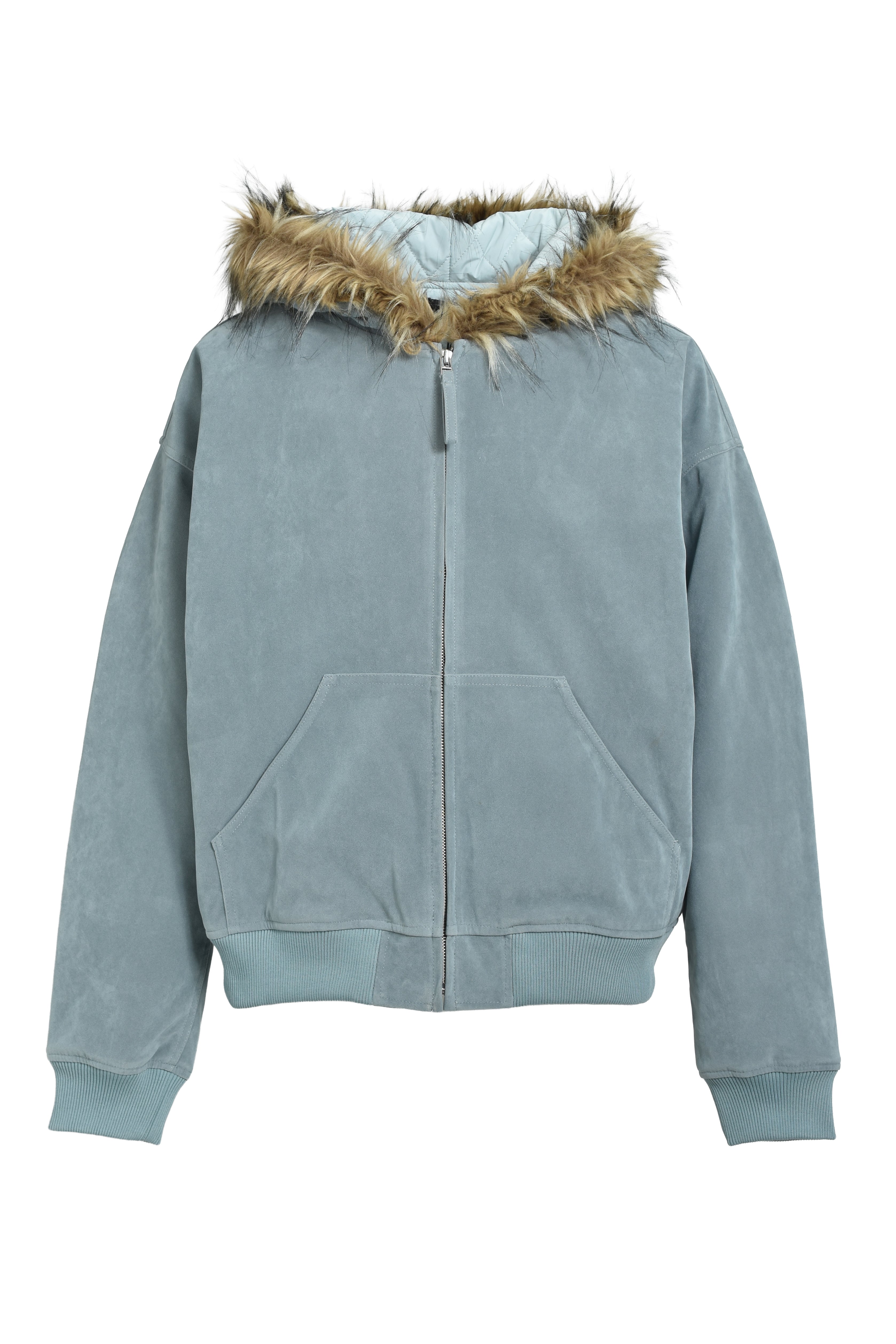 FAUX LEATHER FUR HOODED JACKET / ICE – BREATH - サイズ 着丈 身幅