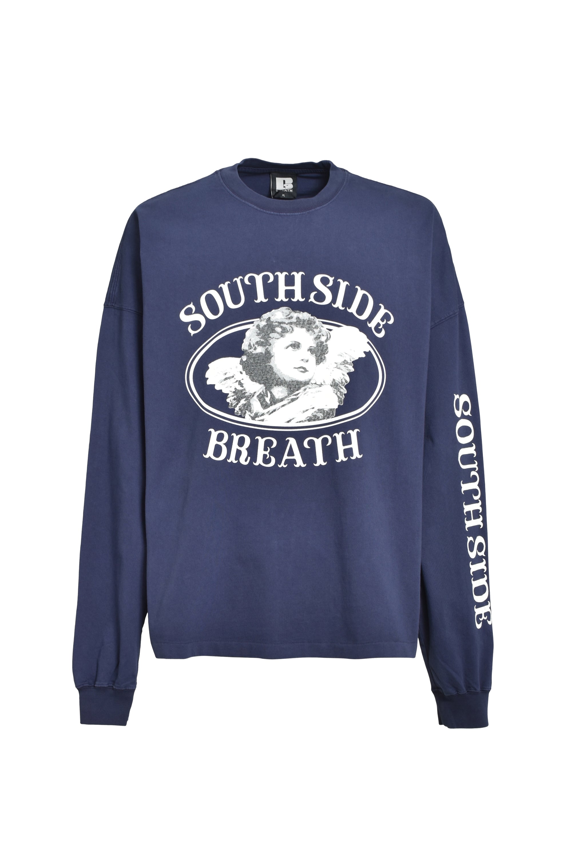 ANGEL LOGO LS TEE / NAVY – BREATH - サイズ 着丈 身幅 肩幅 袖丈 M