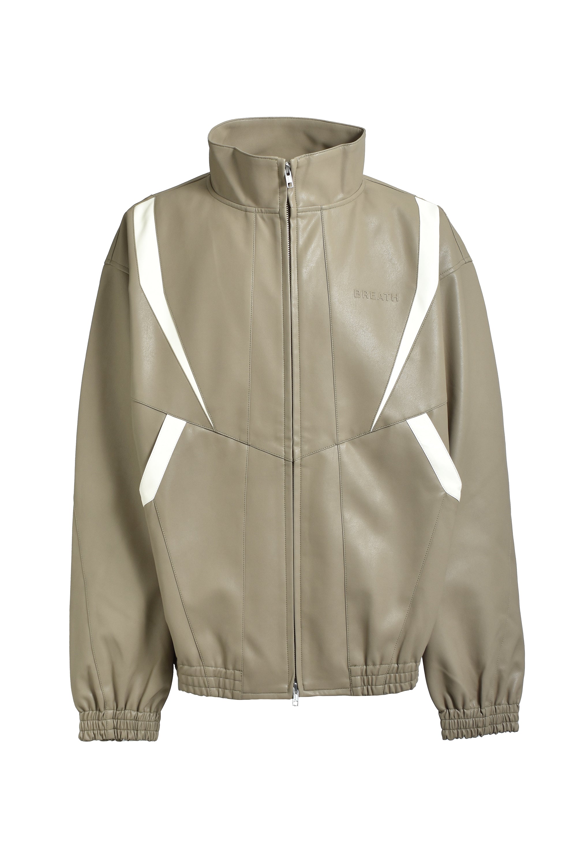 FAUX LEATHER LAMBO TRACK JACKET / BEIGE – BREATH - サイズ 着丈