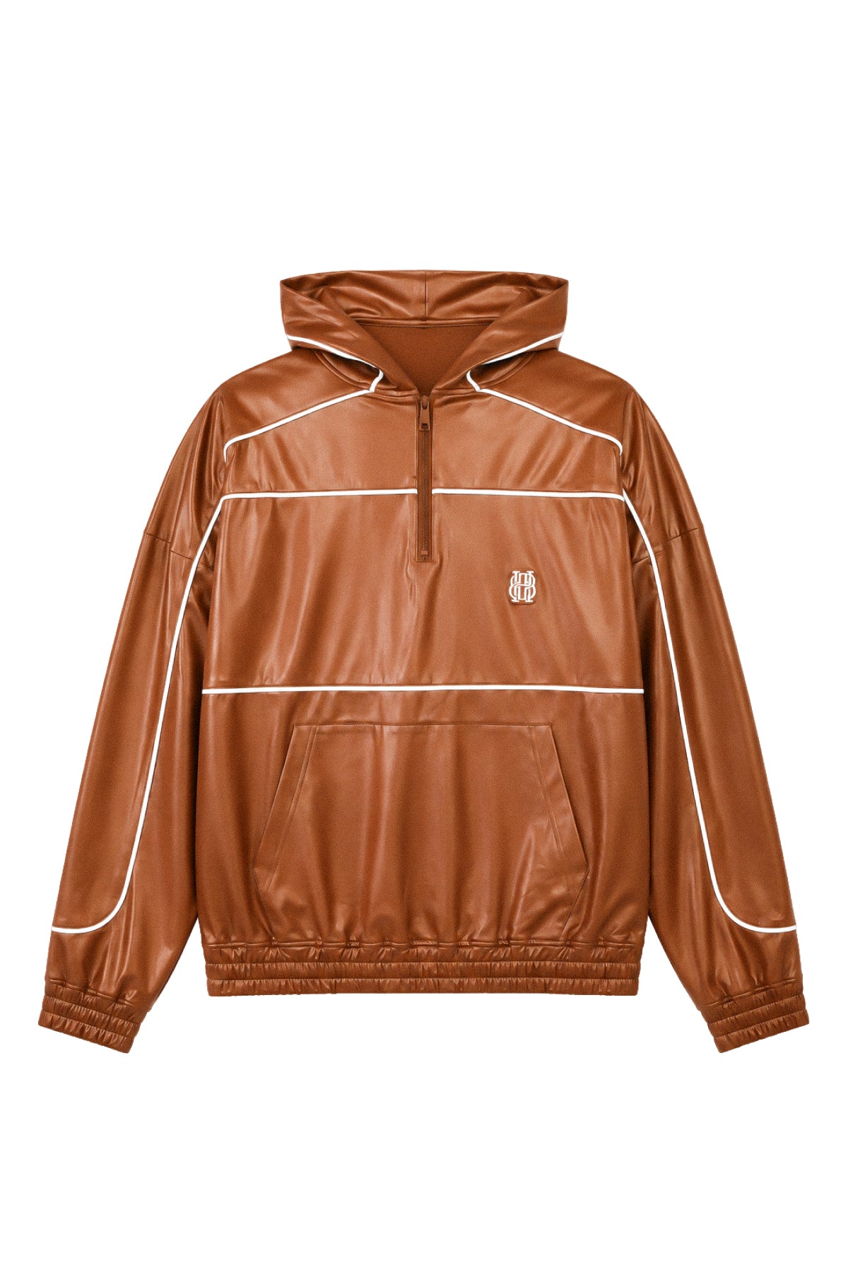 PIPING COATING HALF ZIP HOODIE / BROWN ｜BREATH ブレス - BAD HOP