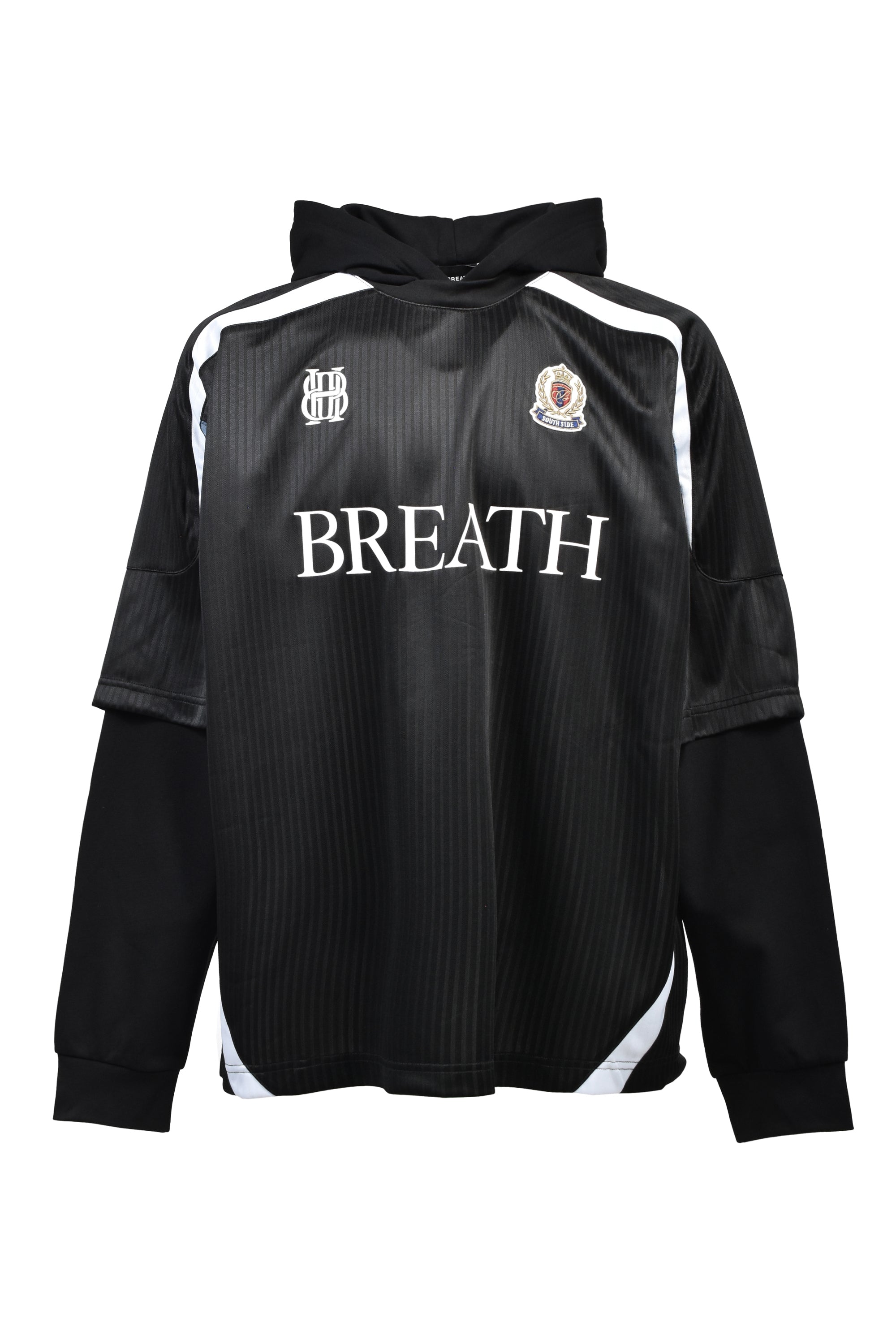 BH LOGO LAYERED GAME SHIRT HOODIE / BLACK ｜BREATH ブレス - BAD