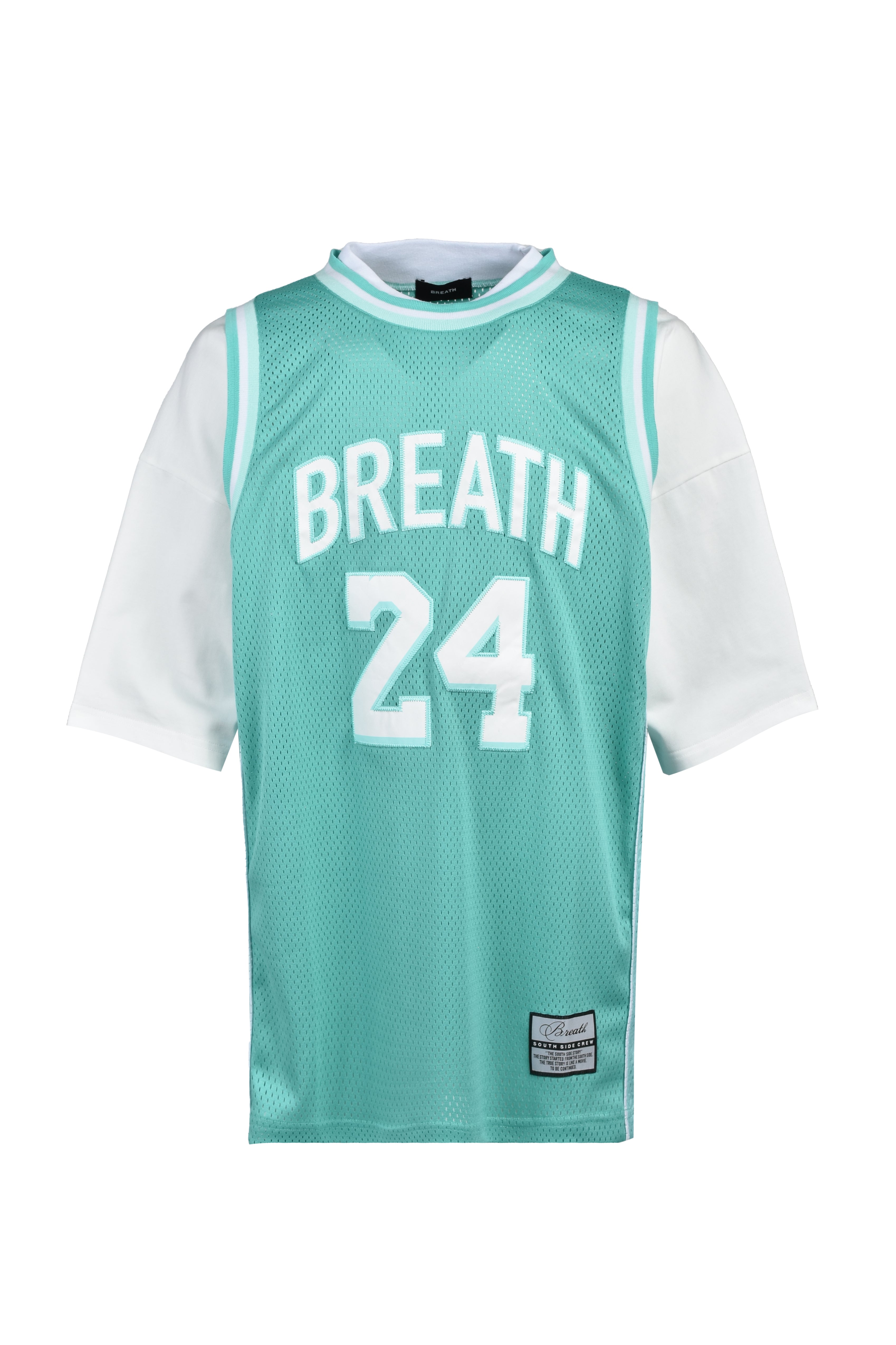 LAYERED BASKET BALL JERSEY TEE / TURQUOISE – BREATH - BAD HOP