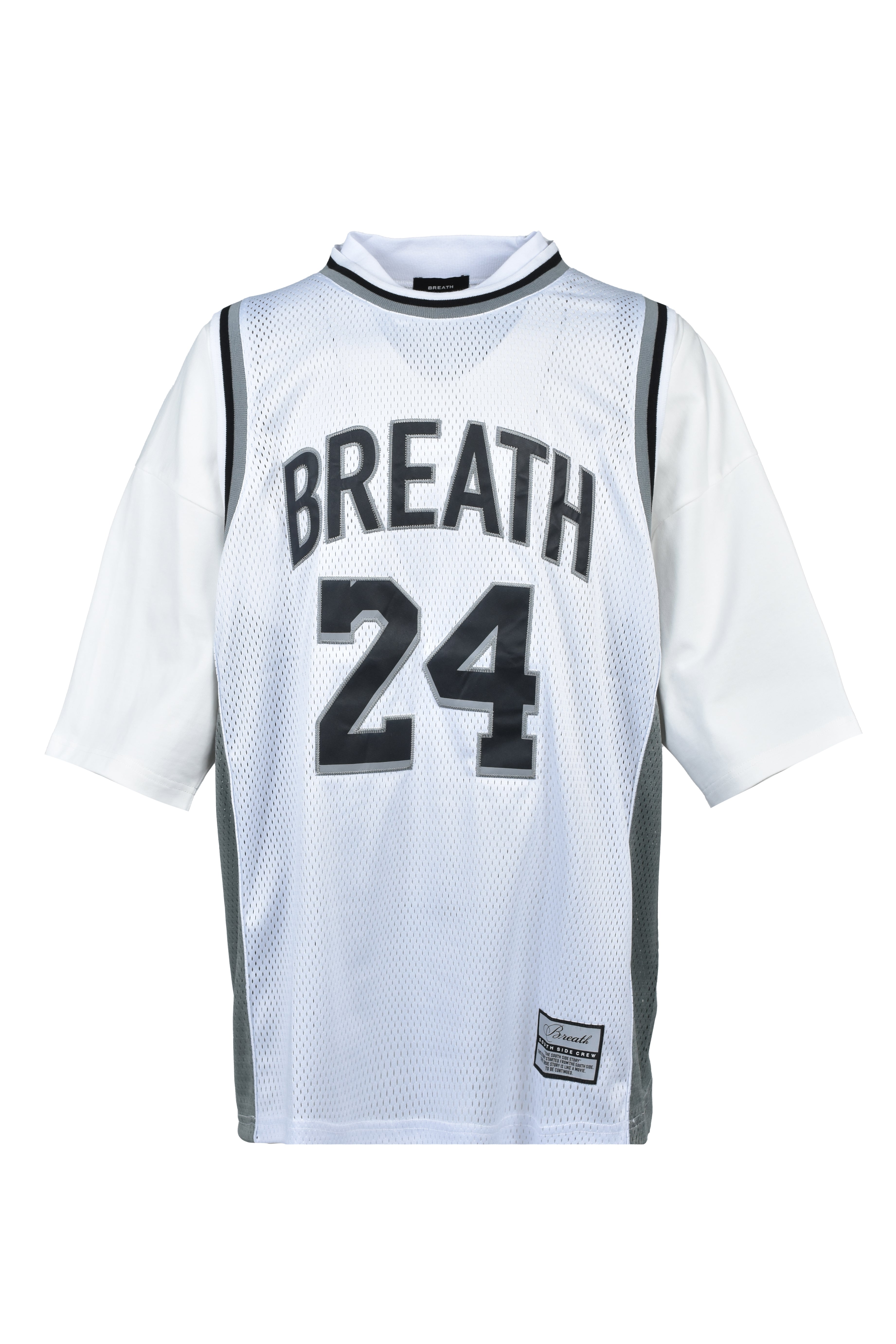 LAYERED BASKET BALL JERSEY TEE / WHITE – BREATH - BAD HOP