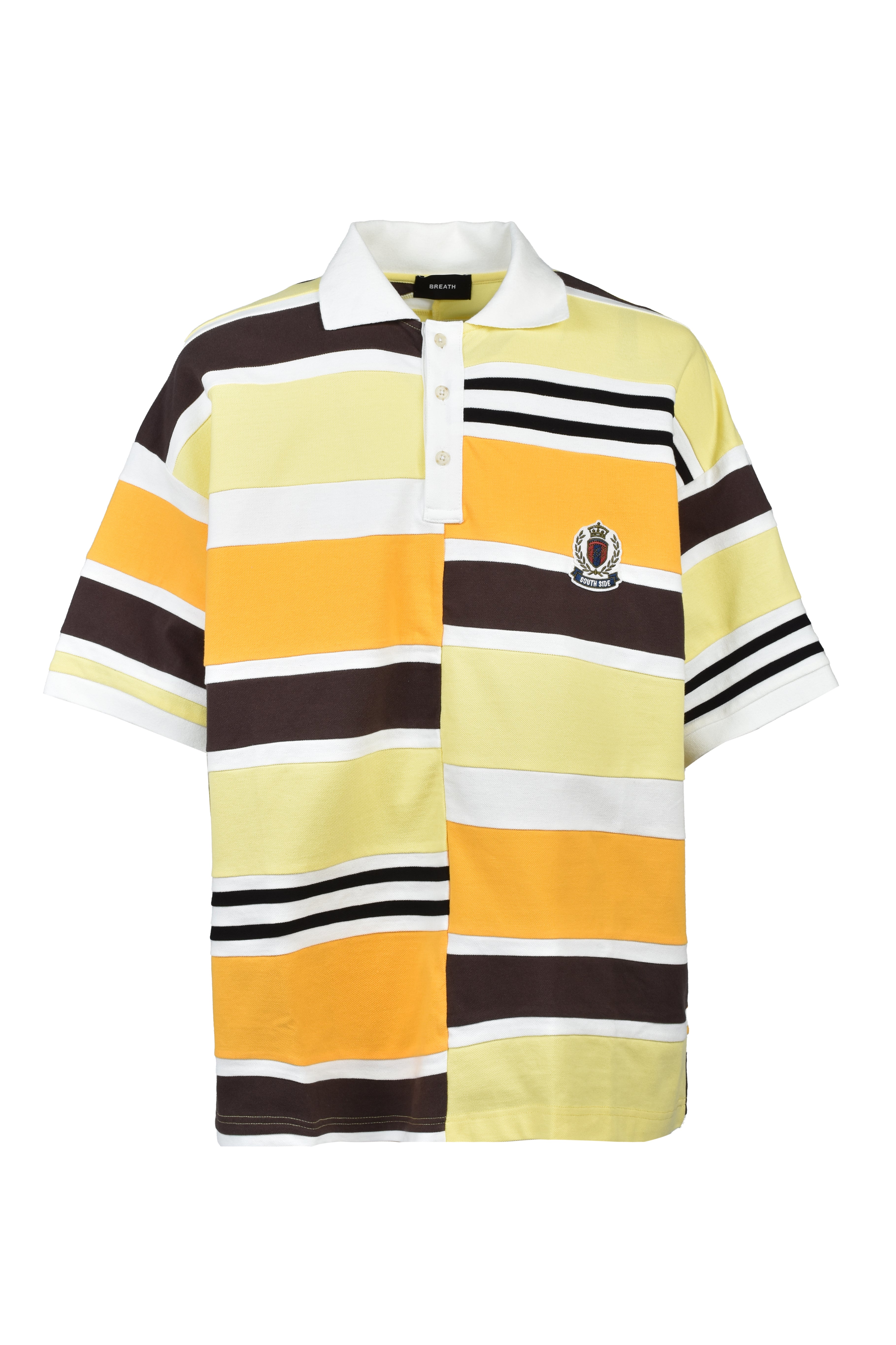 EMBLEM LOGO CRAZY BORDER POLO SHIRT / YELLOW – BREATH - BAD HOP