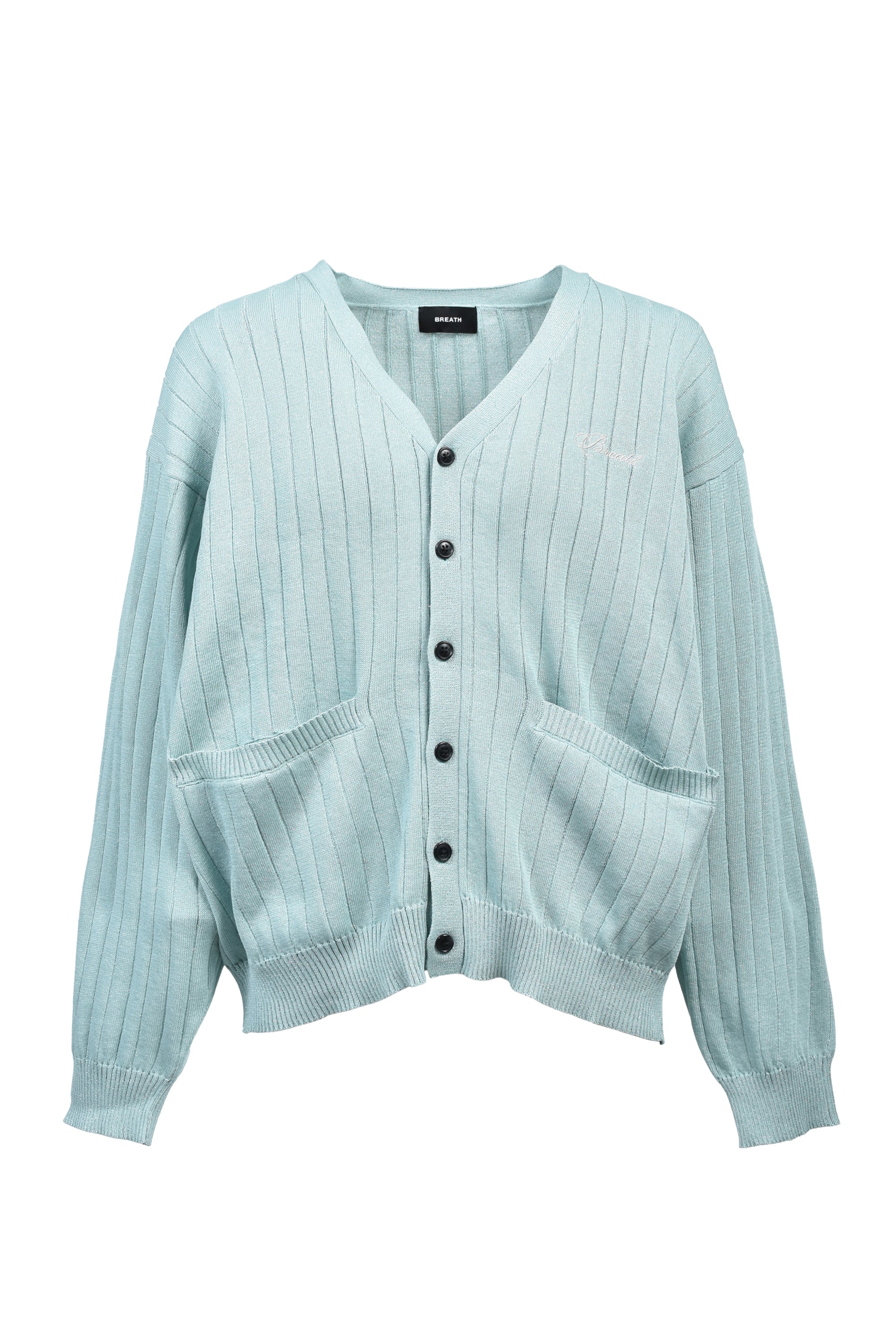 BADHOP Breath カーディガン SCRIPT LOGO KNIT CARDIGAN / TURQUOISE ｜BREATH ブレス - BAD HOP
