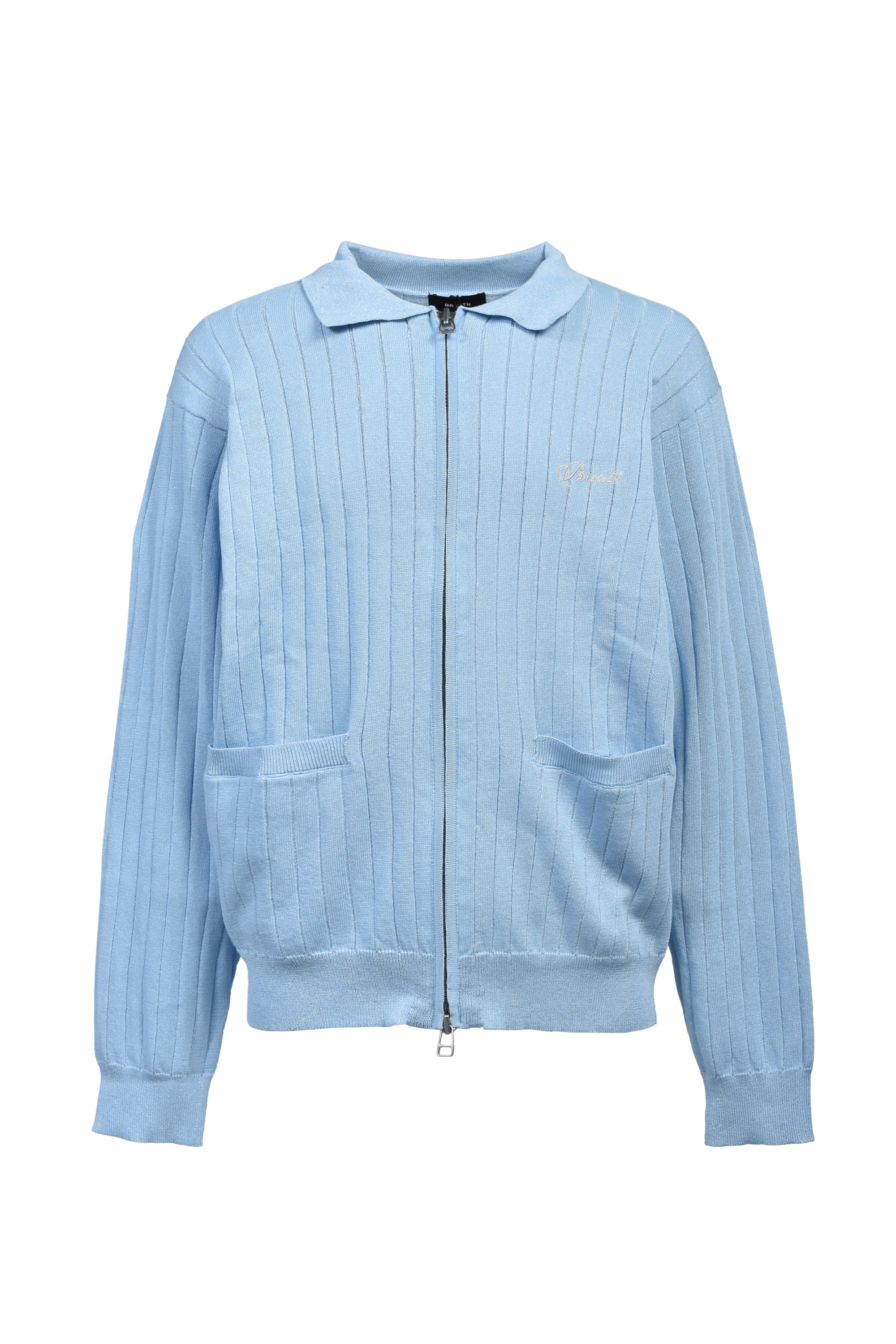 SCRIPT LOGO KNIT ZIP UP JACKET / ICE ｜BREATH ブレス - BAD HOP