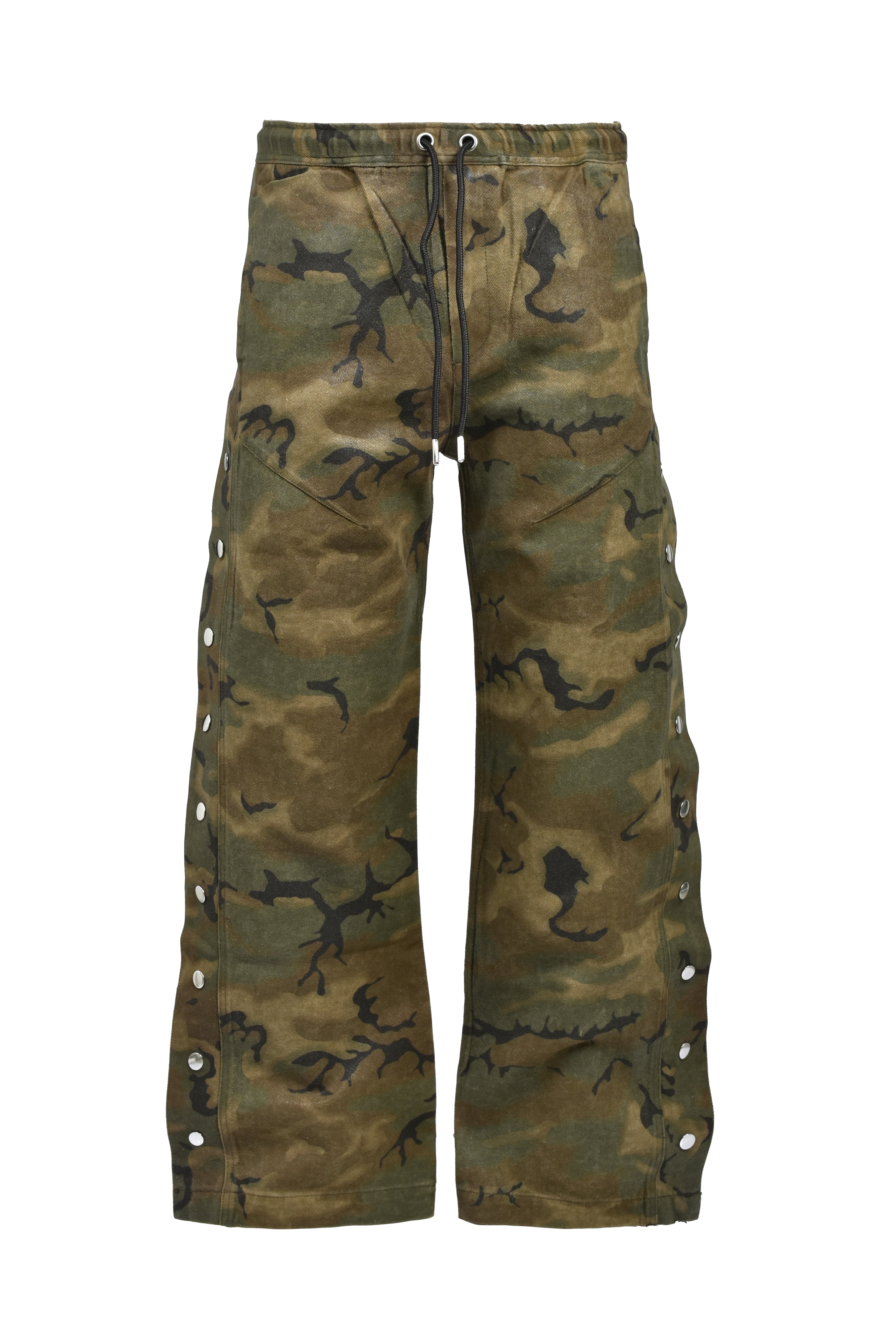 NEW RICH SIDE BUTTON COATING CAMO PANTS / CAMO ｜BREATH ブレス
