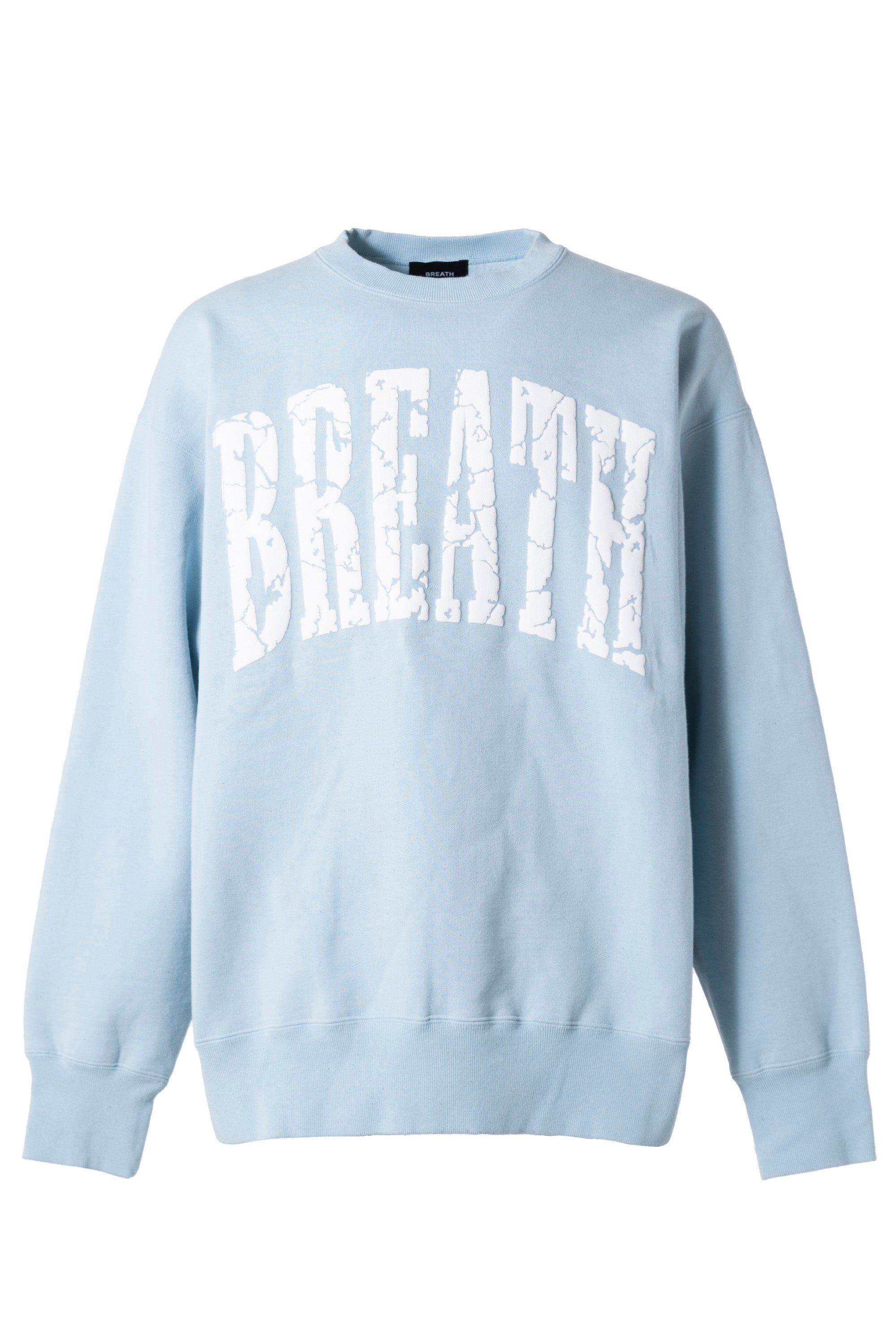 CRACK LOGO SWEAT CREW / LIGHT BLUE – BREATH - サイズ 着丈 身幅