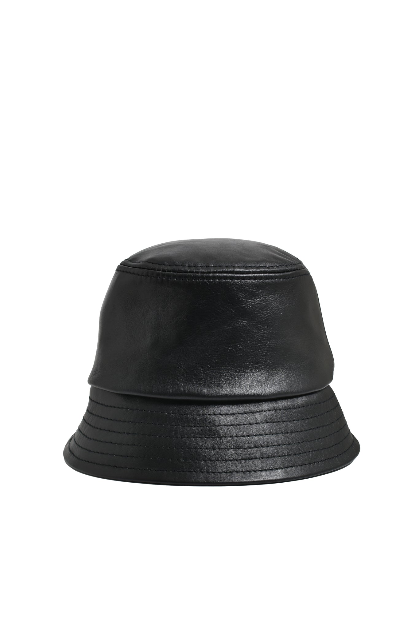 NEWRICH LEATHER BUCKET HAT / BLACK