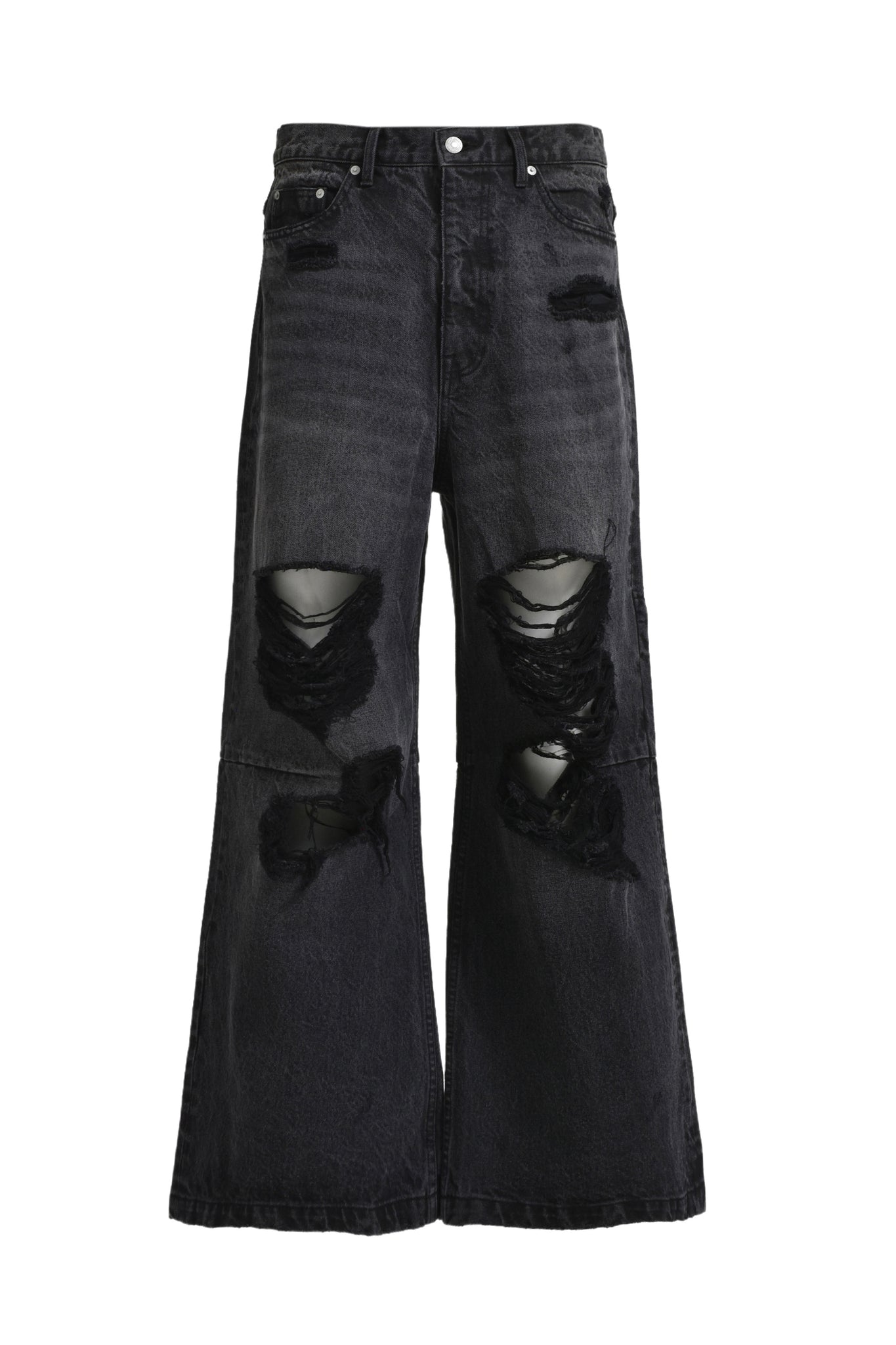 GRUNGE WIDE DENIM PANTS / BLACK