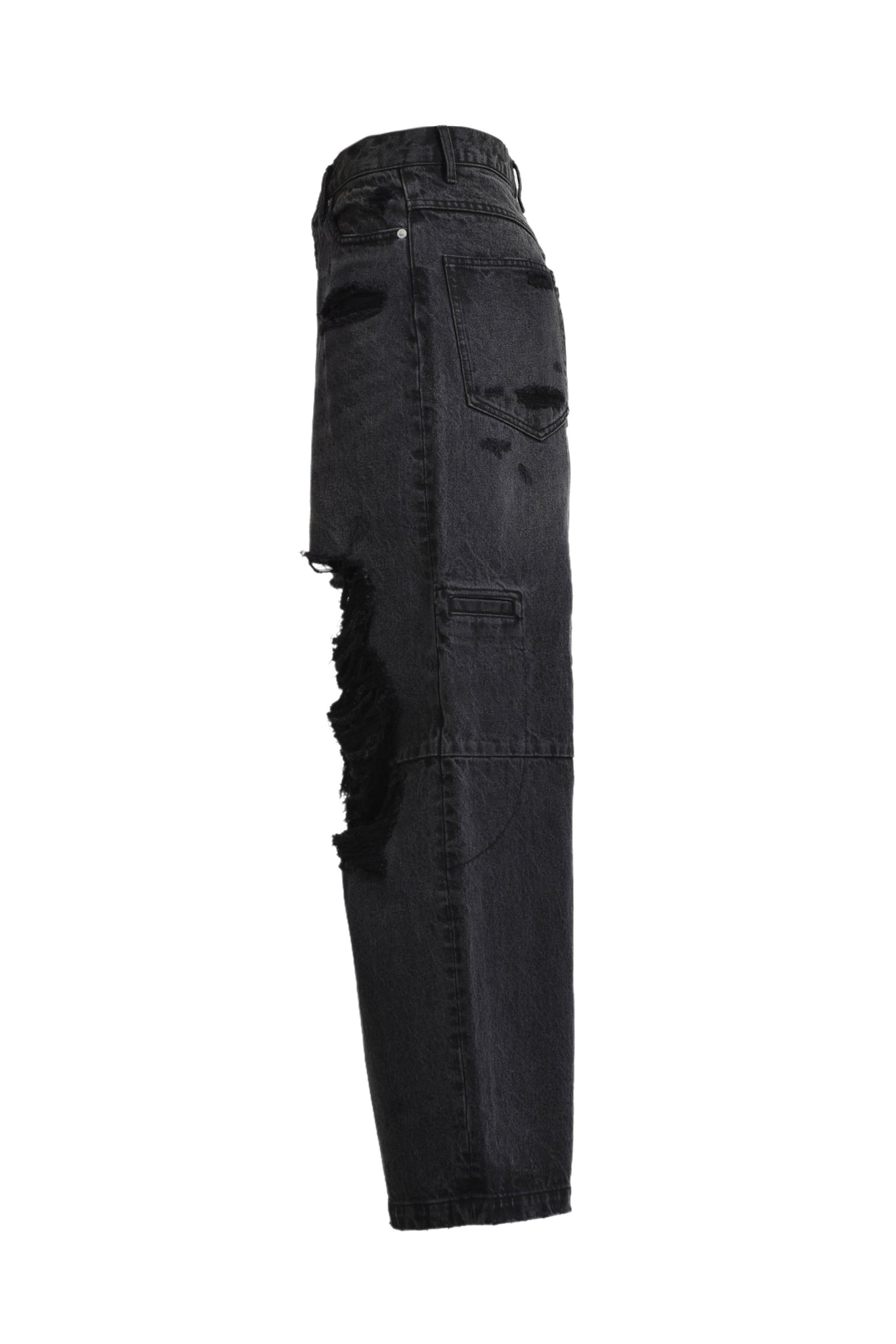 GRUNGE WIDE DENIM PANTS / BLACK