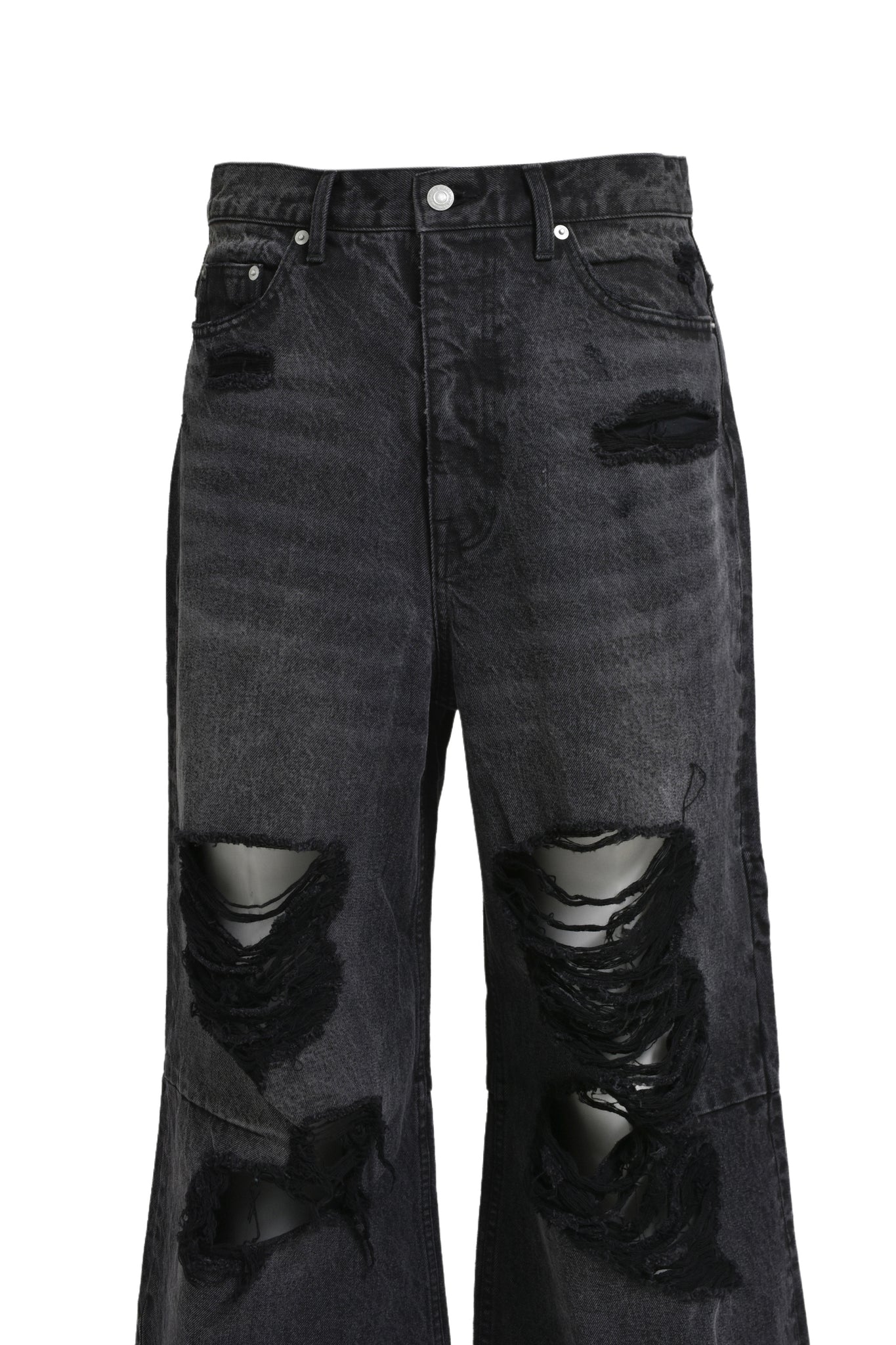 GRUNGE WIDE DENIM PANTS / BLACK