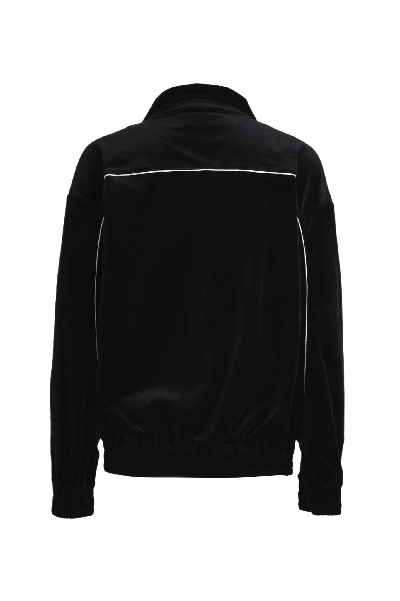 SCRIPT LOGO PIPING VELOUR JACKET / BLACK