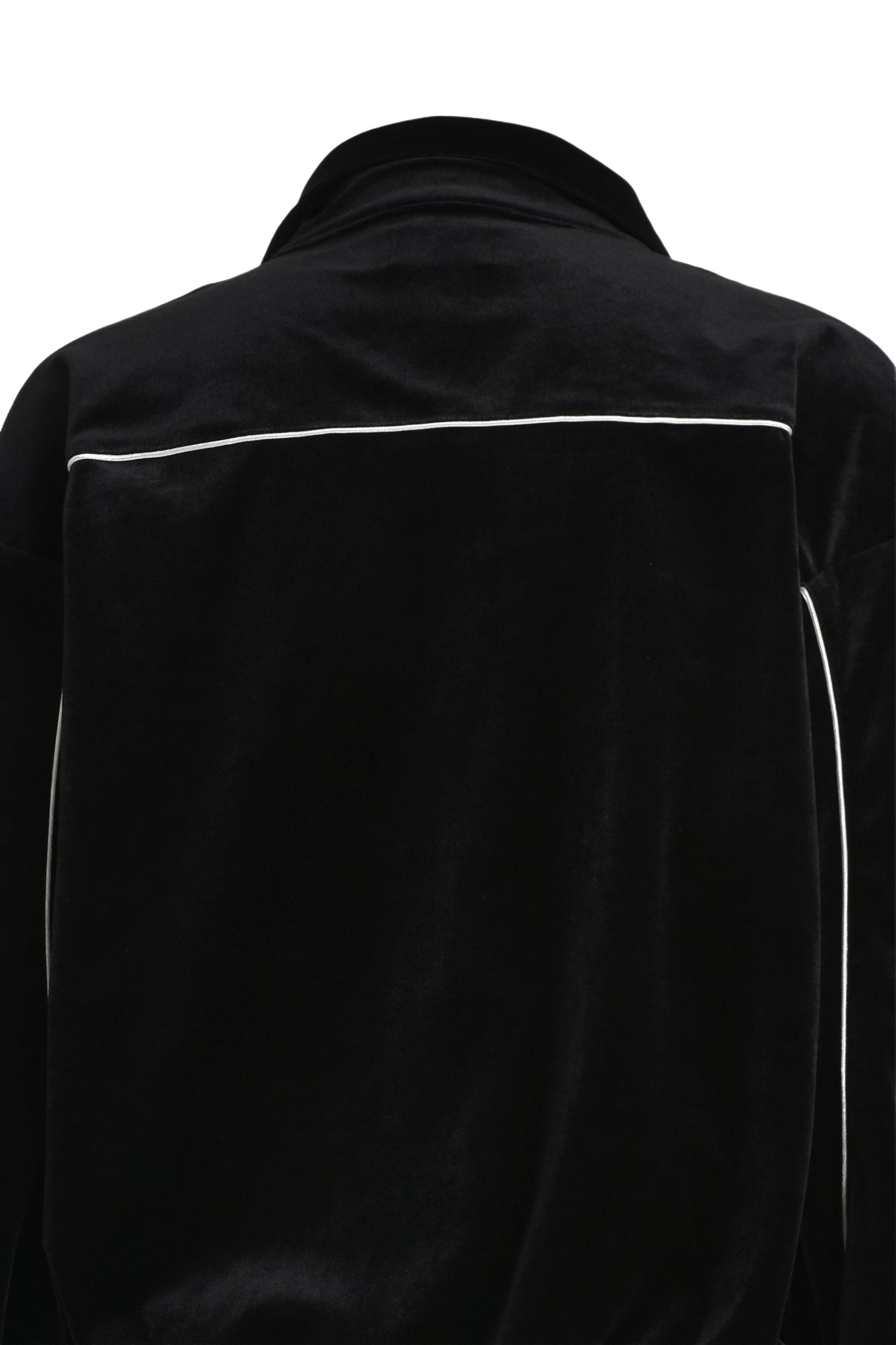 SCRIPT LOGO PIPING VELOUR JACKET / BLACK