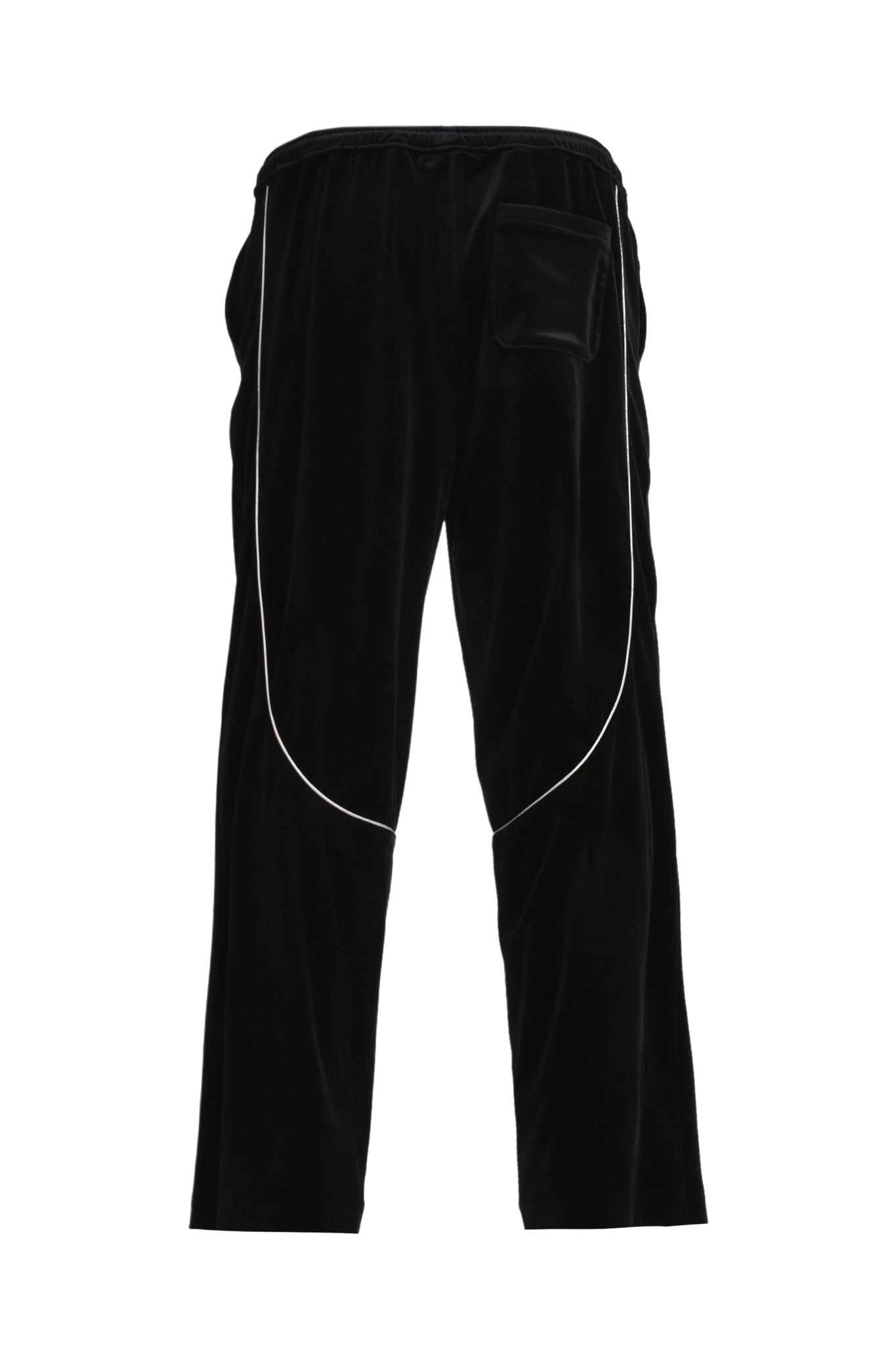 SCRIPT LOGO PIPING VELOR TRACK PANTS / BLACK