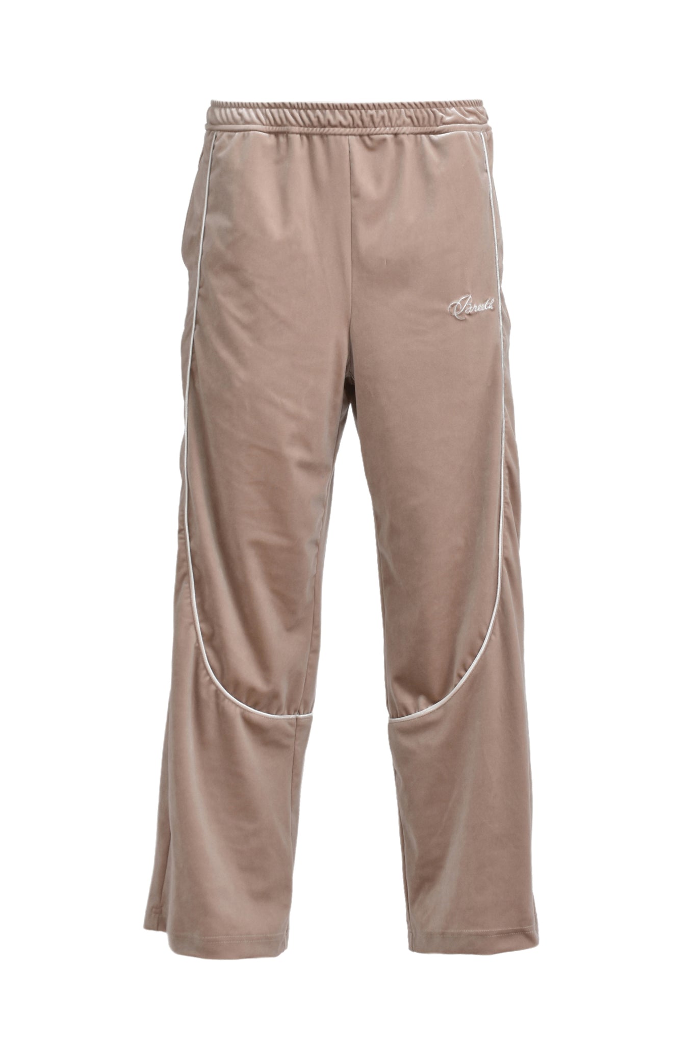 SCRIPT LOGO PIPING VELOR TRACK PANTS / BEIGE