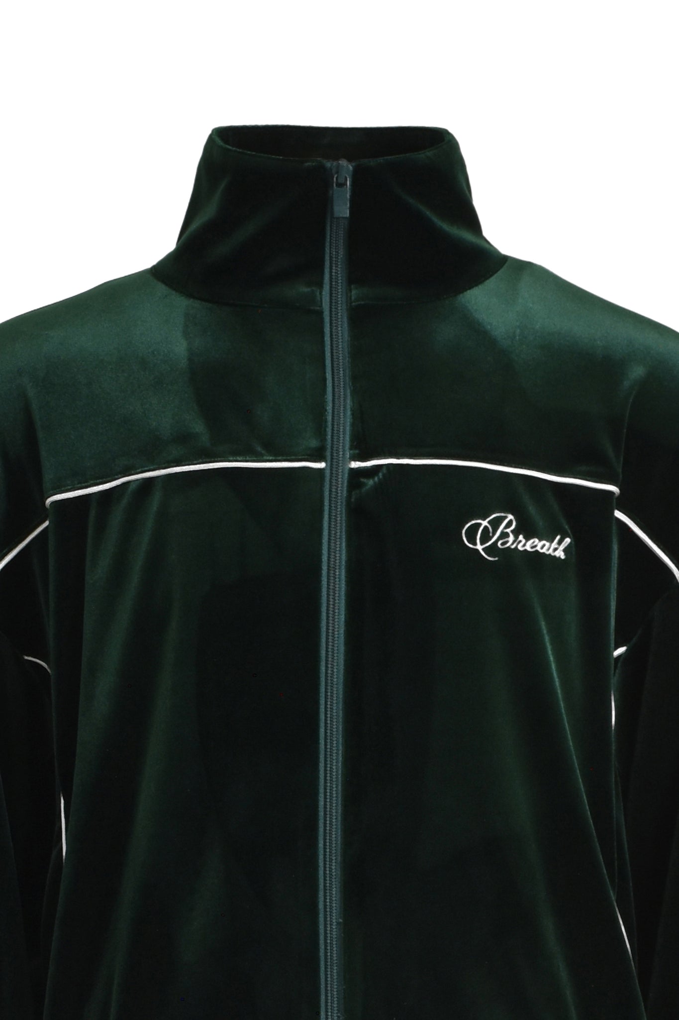 SCRIPT LOGO PIPING VELOUR JACKET / KELLY