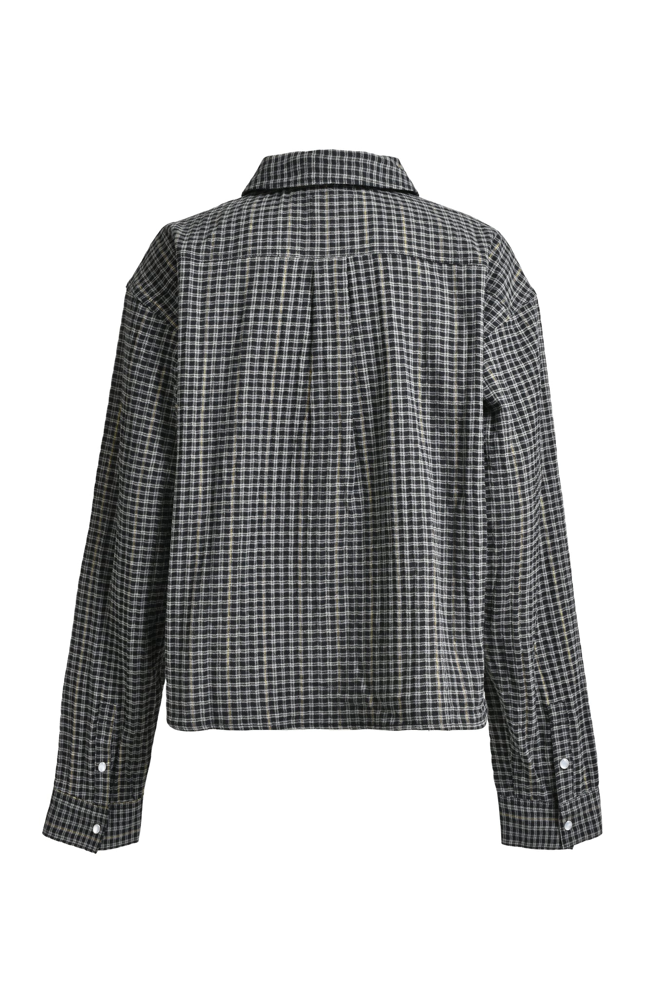 SHORT CHECK SHIRT / BLACK × GREY