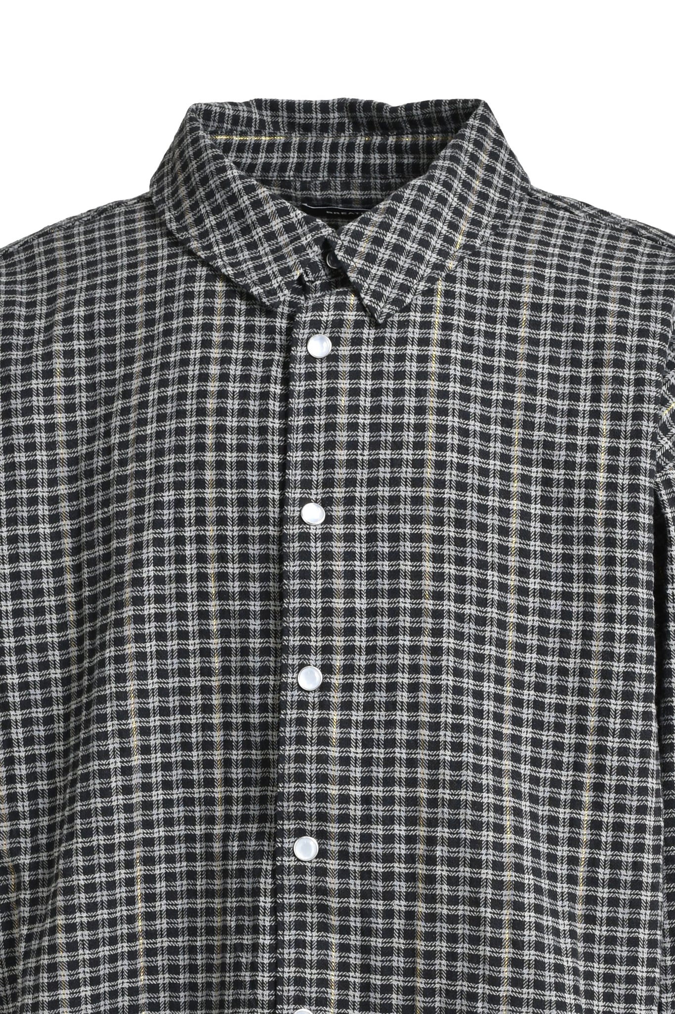 SHORT CHECK SHIRT / BLACK × GREY