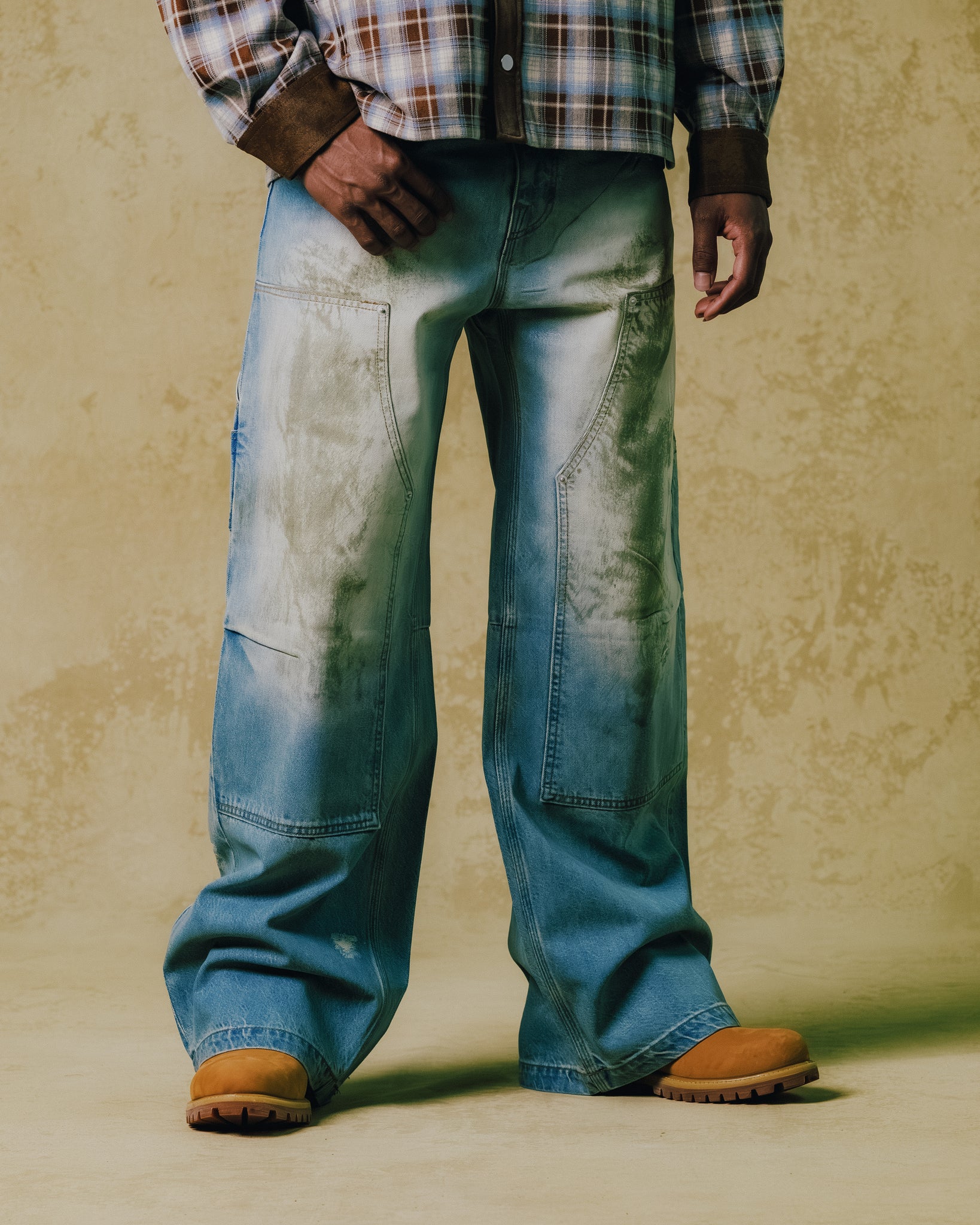 パンツ breath coating pants COATING DOUBLE KNEE DENIM PANTS / INDIGO ｜BREATH ブレス - BAD HOP