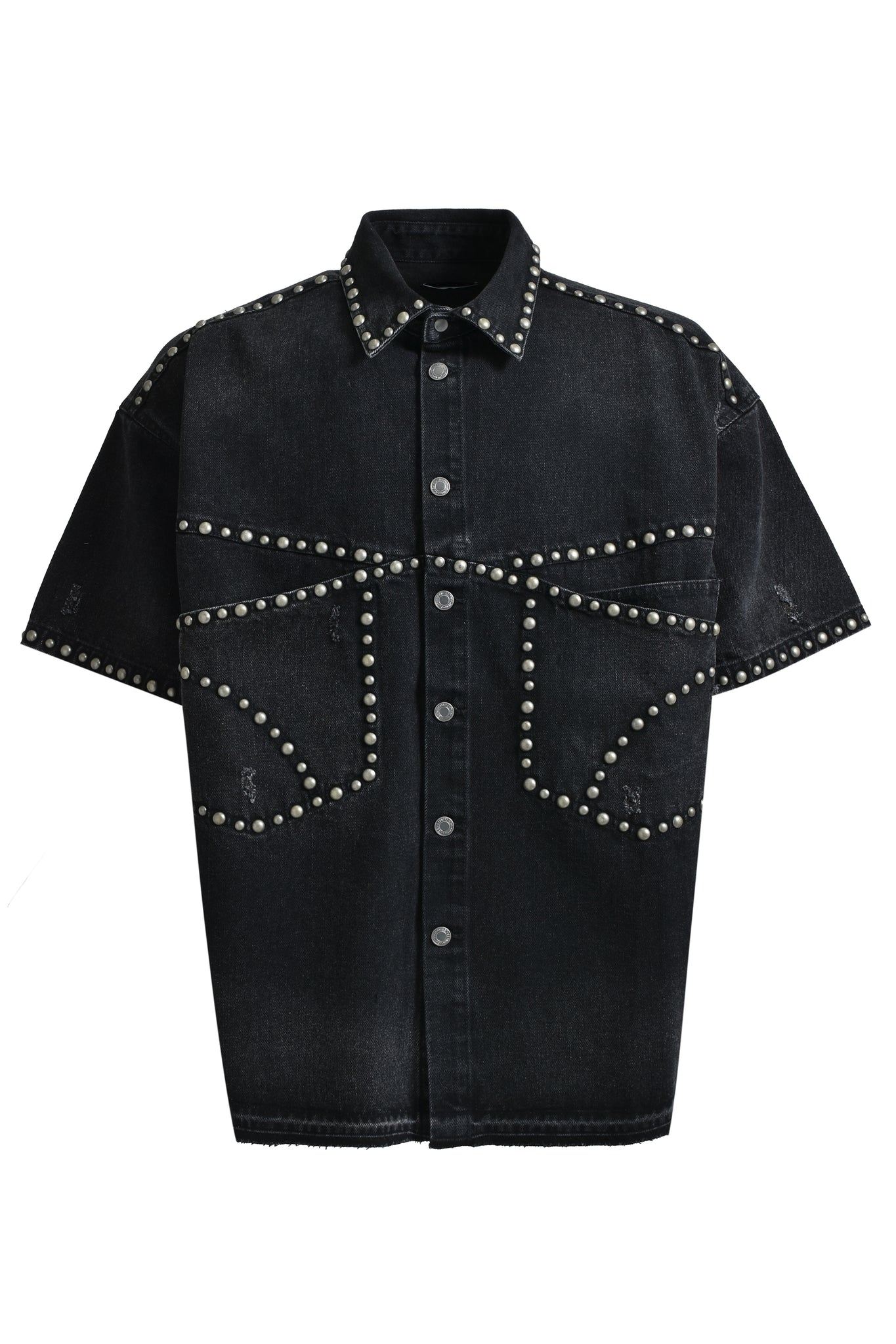 SUICIDE STUDS DENIM SHIRT / BLACK