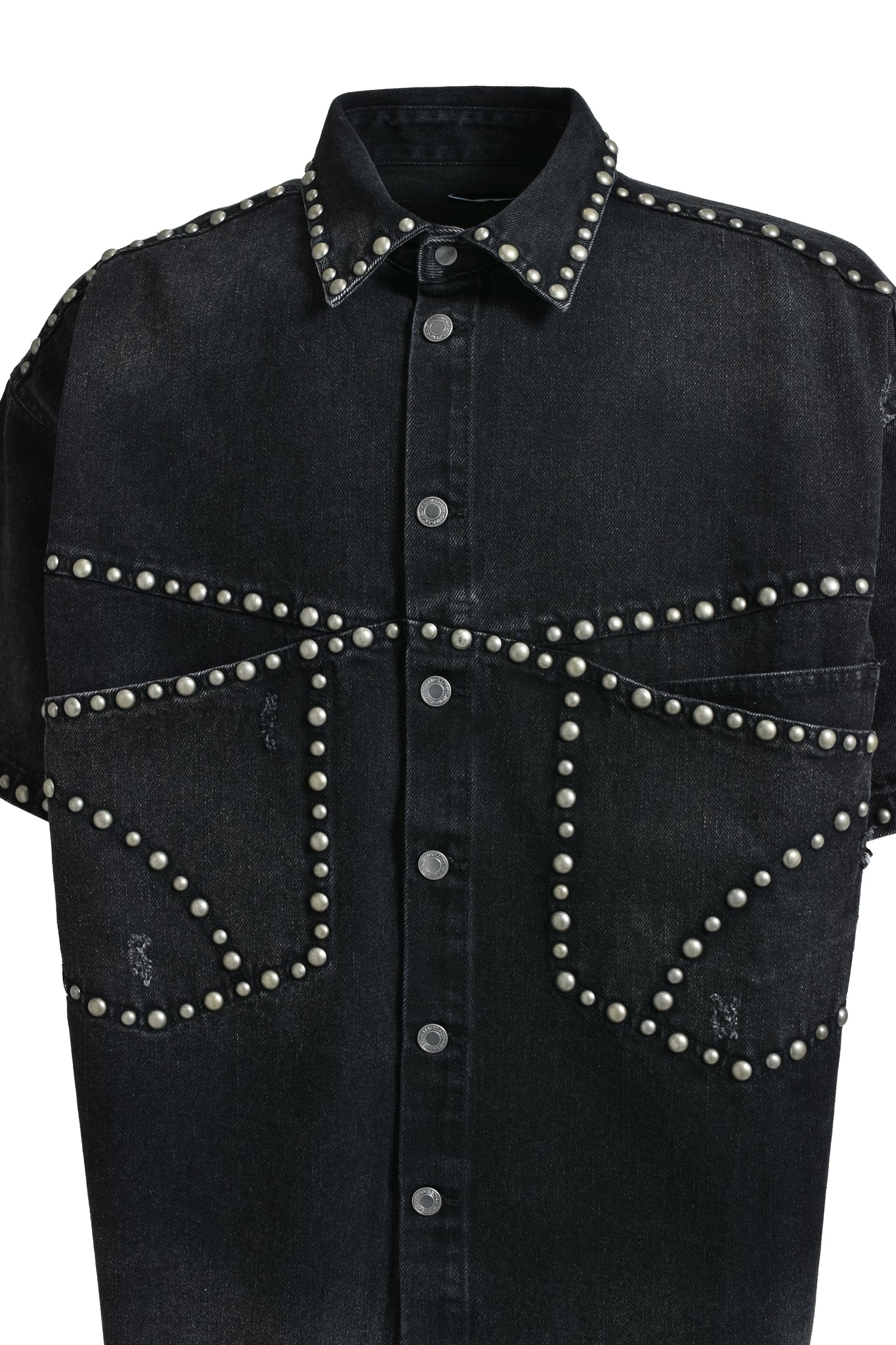 SUICIDE STUDS DENIM SHIRT / BLACK