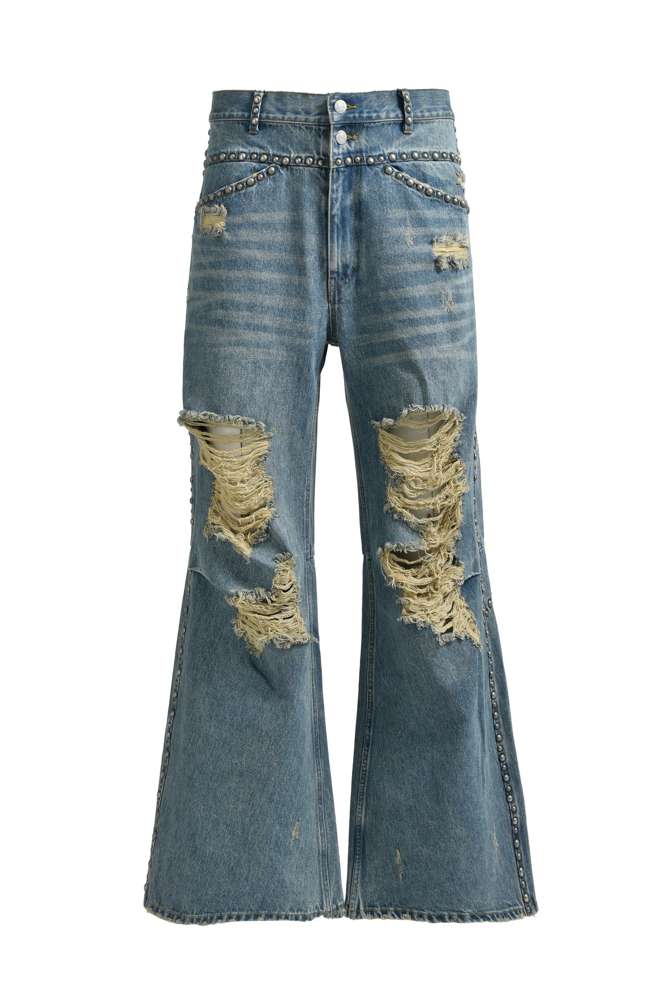 SUICIDE STUDS WIDE DENIM PANTS / INDIGO