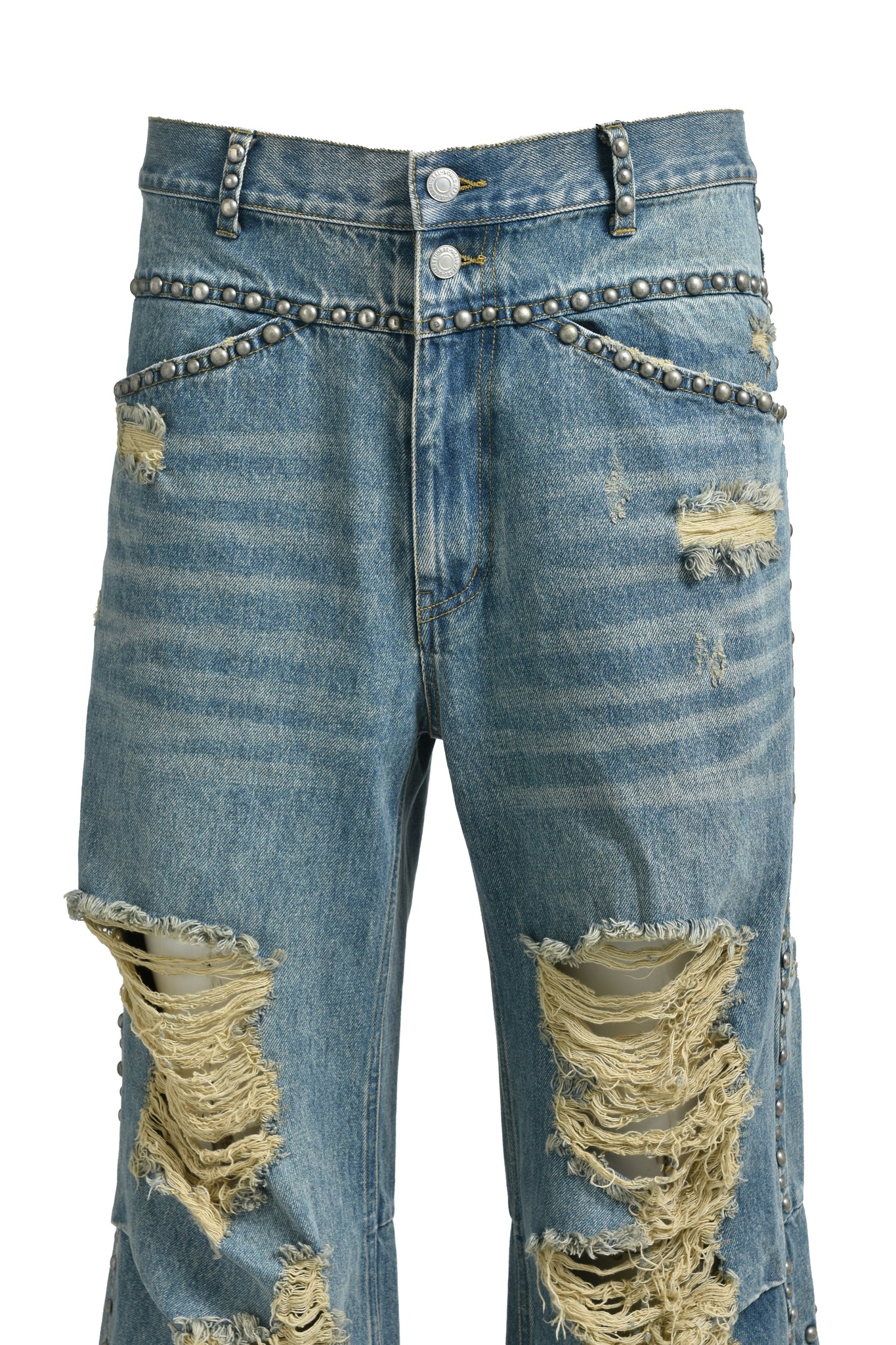 SUICIDE STUDS WIDE DENIM PANTS / INDIGO