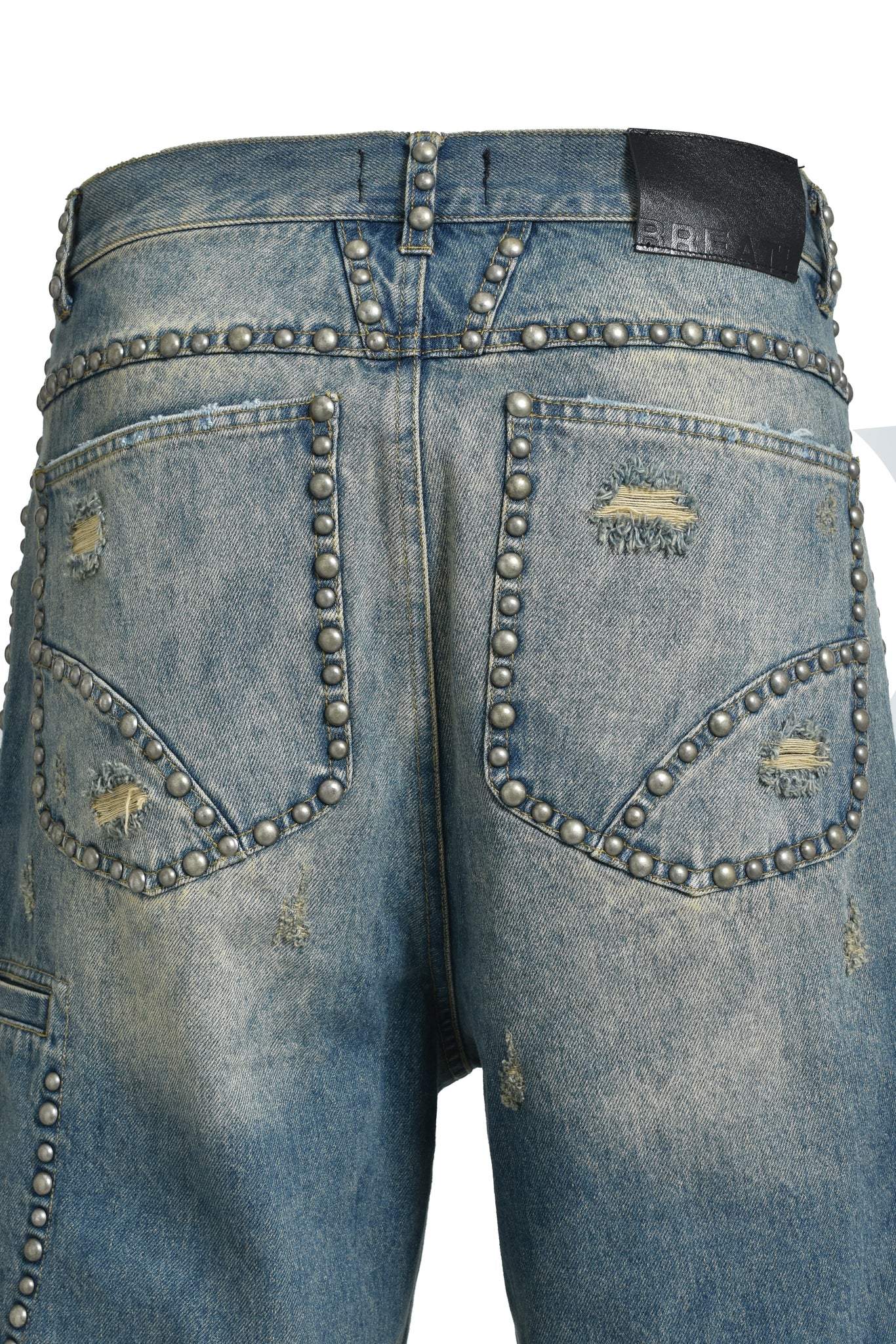 SUICIDE STUDS DENIM SHORTS / INDIGO