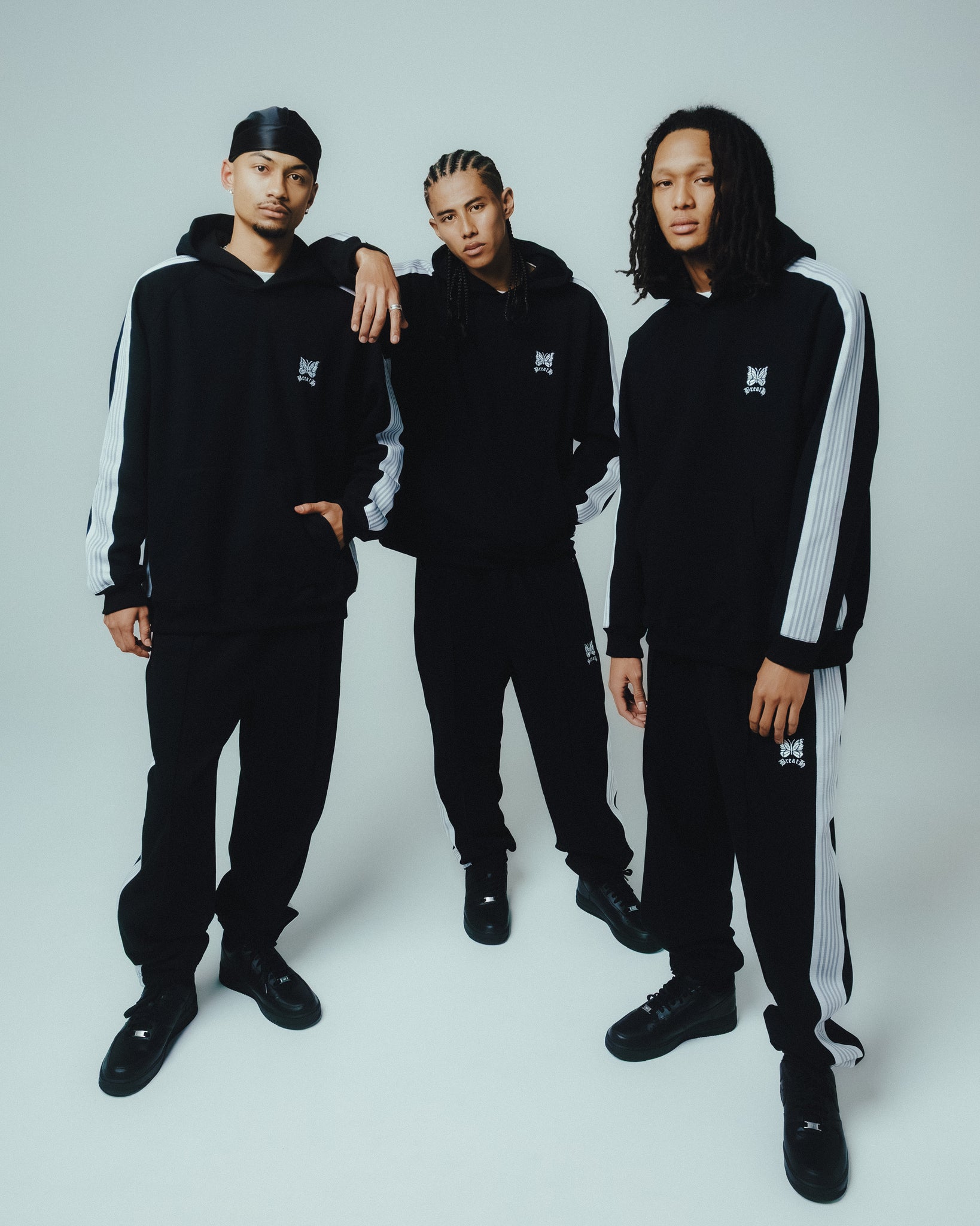 Needles ZIPPED TRACK PANT - SWEAT / BLK WHT – BREATH - Size