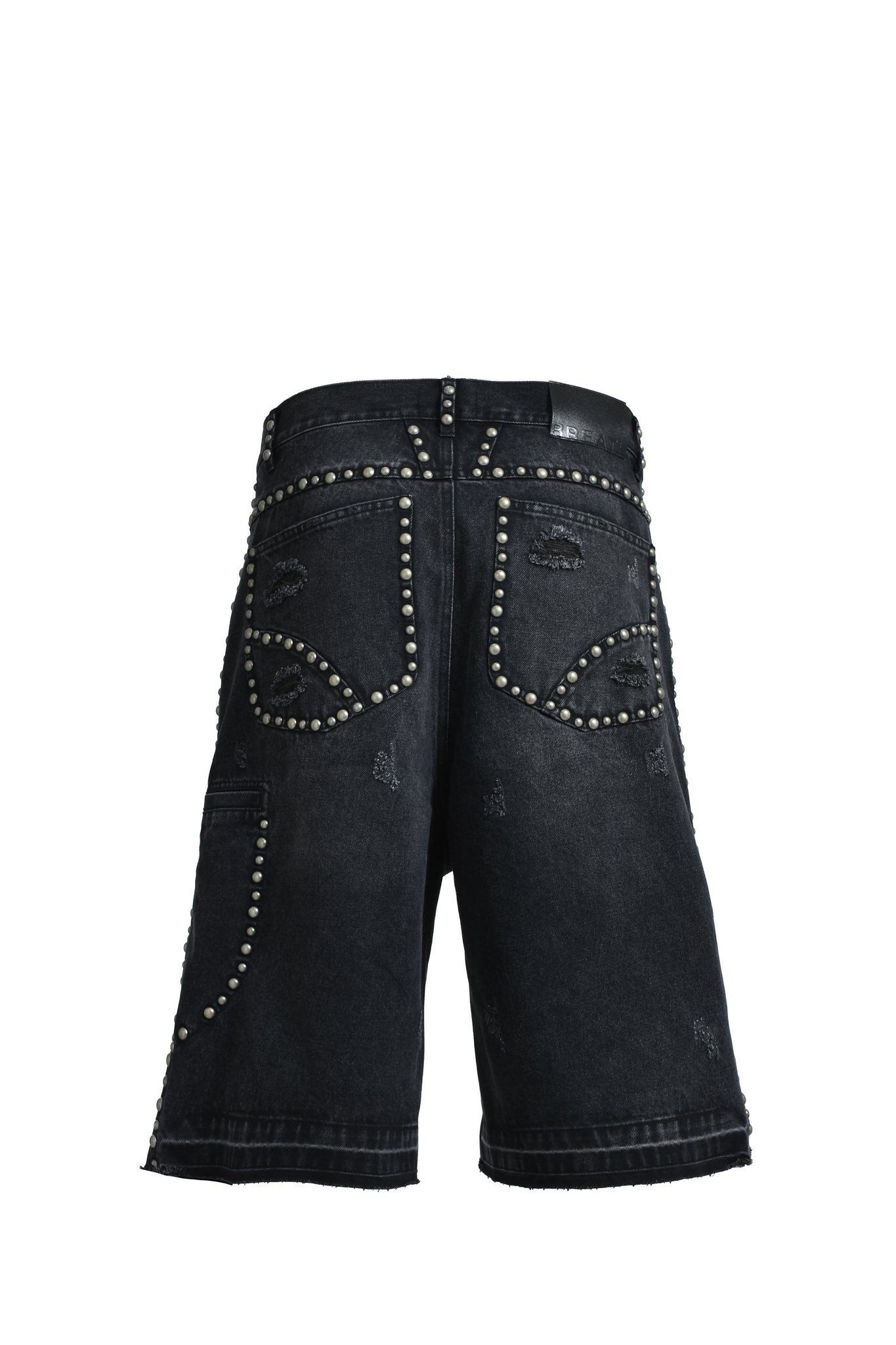 SUICIDE STUDS DENIM SHORTS / BLACK