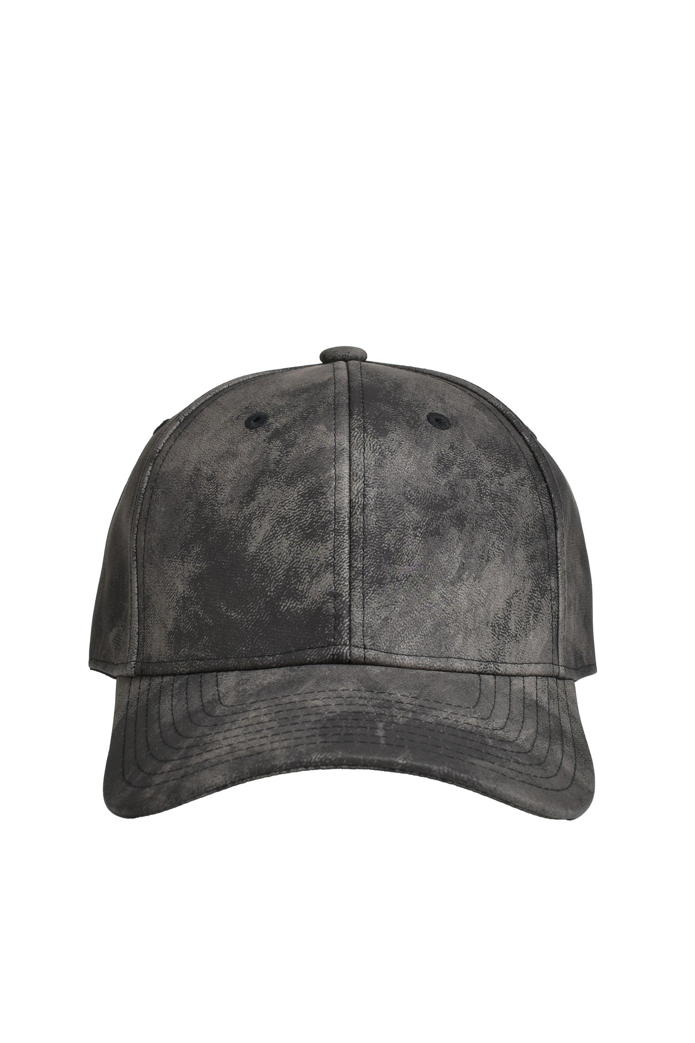 FAUX LEATHER CAP / BLACK