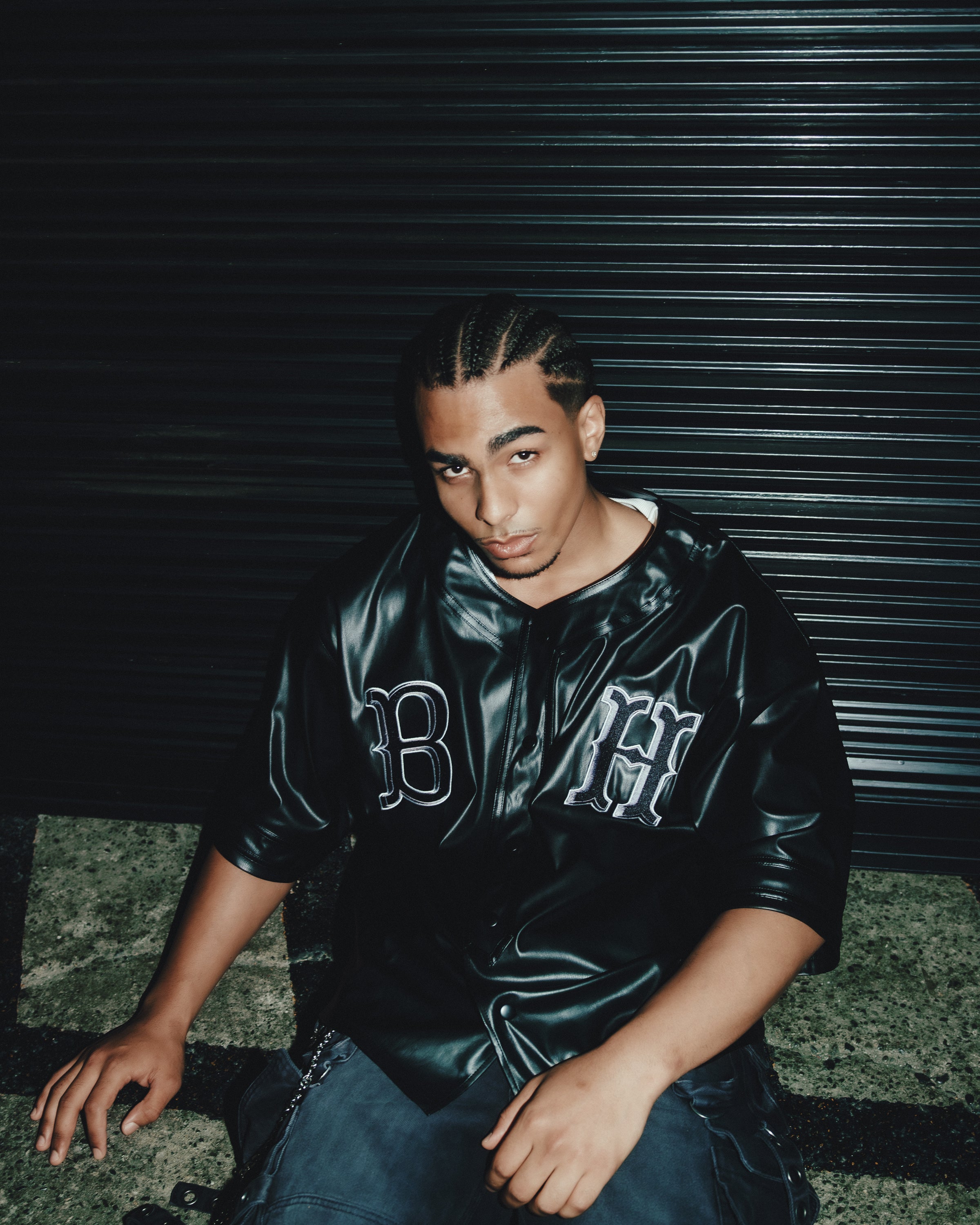 FAUX LEATHER BH BASEBALL SHIRT / BLACK – BREATH - サイズ 着丈 身幅