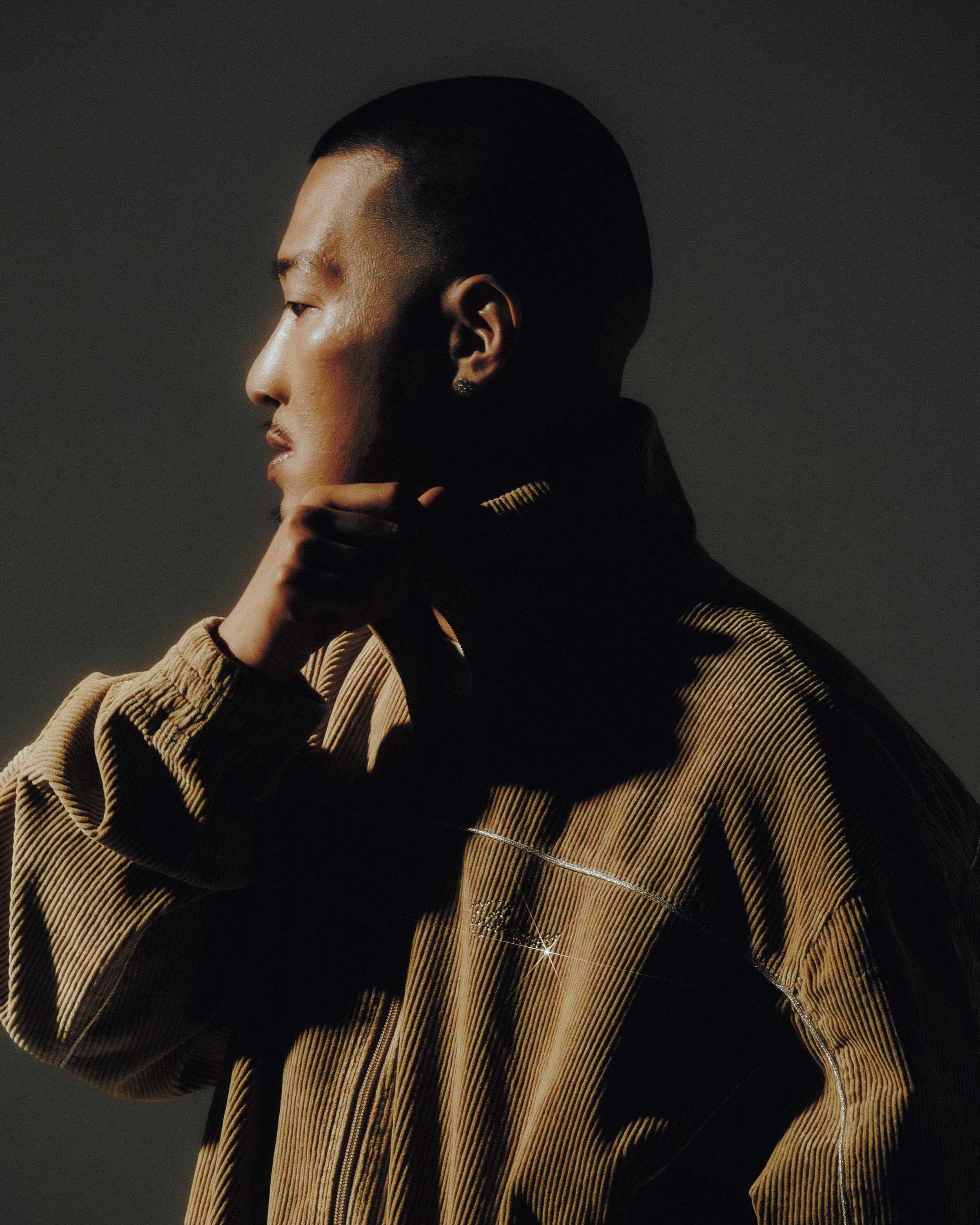 SCRIPT LOGO PIPING CORDUROY TRACK JACKET / BLACK ｜BREATH ブレス 