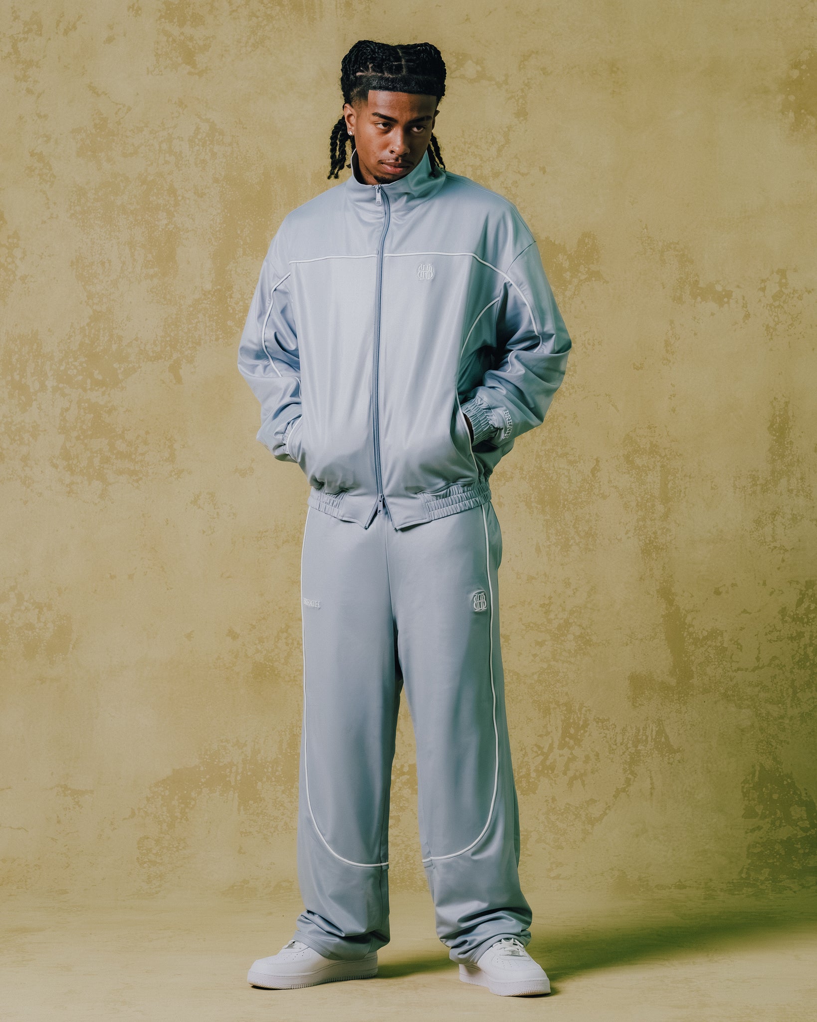 BH LOGO PIPING COATING PANTS / GREY ｜BREATH ブレス - BAD HOP
