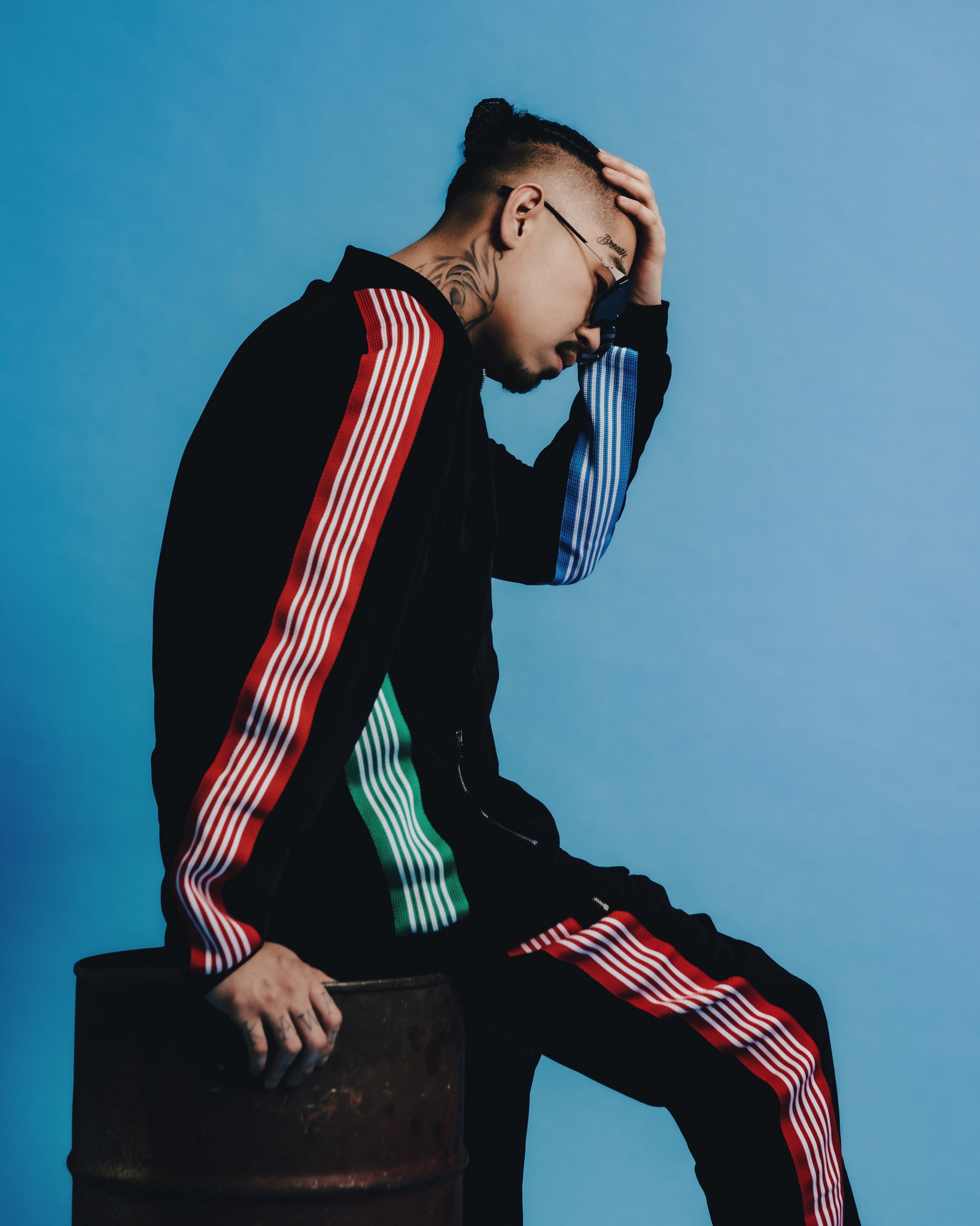 × Needles RIB COLLAR TRACK JACKET - C/PE VELOUR / BLACK