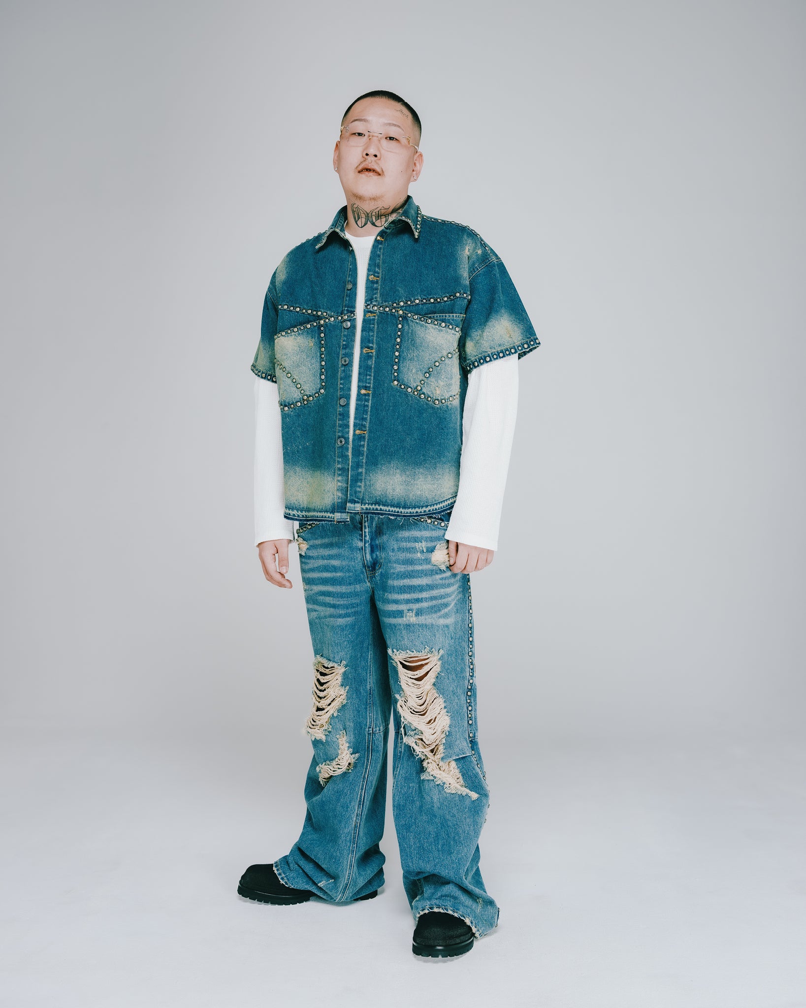 NEWRICH WAFFLE LS TEE / WHITE