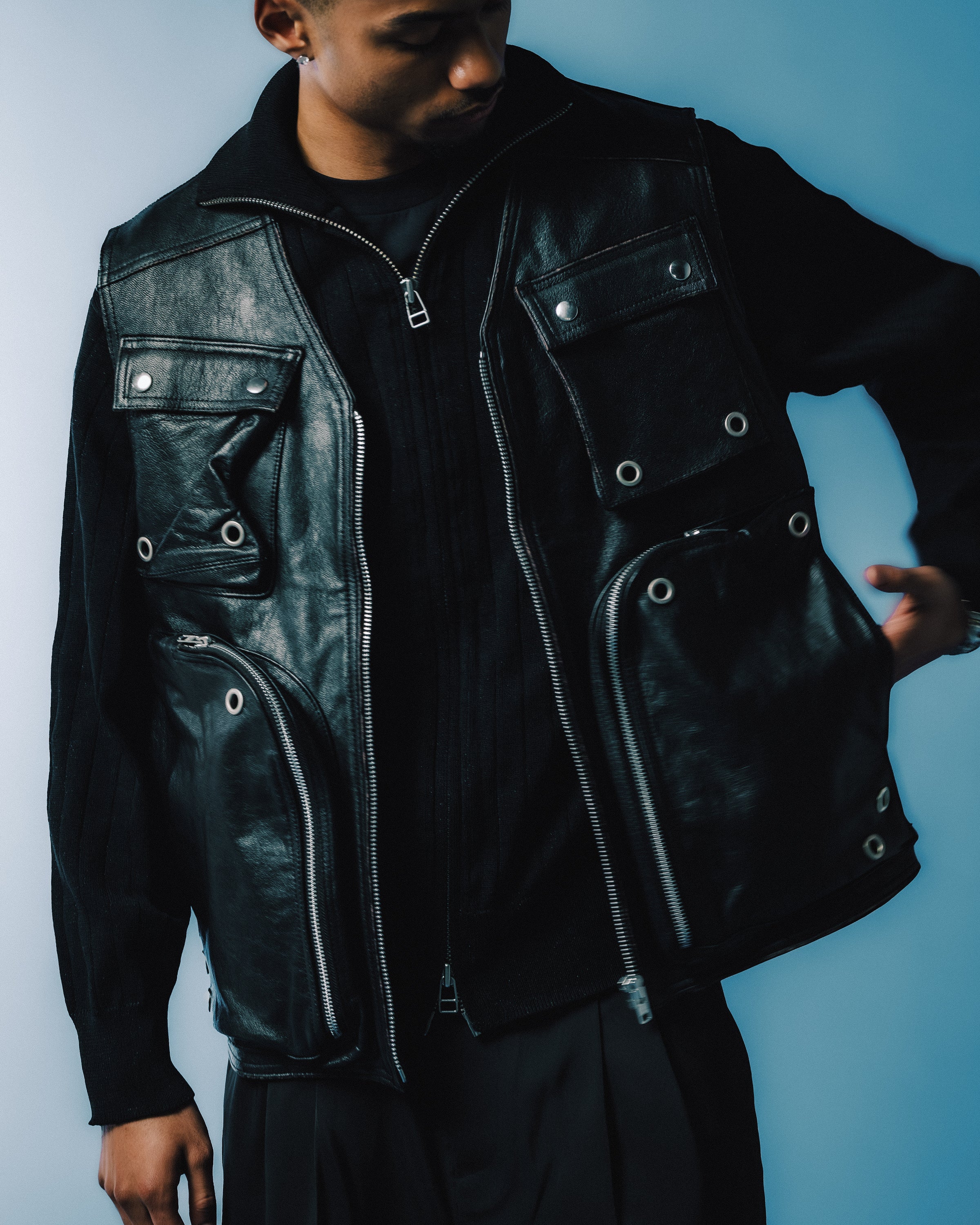GRUNGE LEATHER CARGO VEST ｜BREATH ブレス - BAD HOPプロデュースの