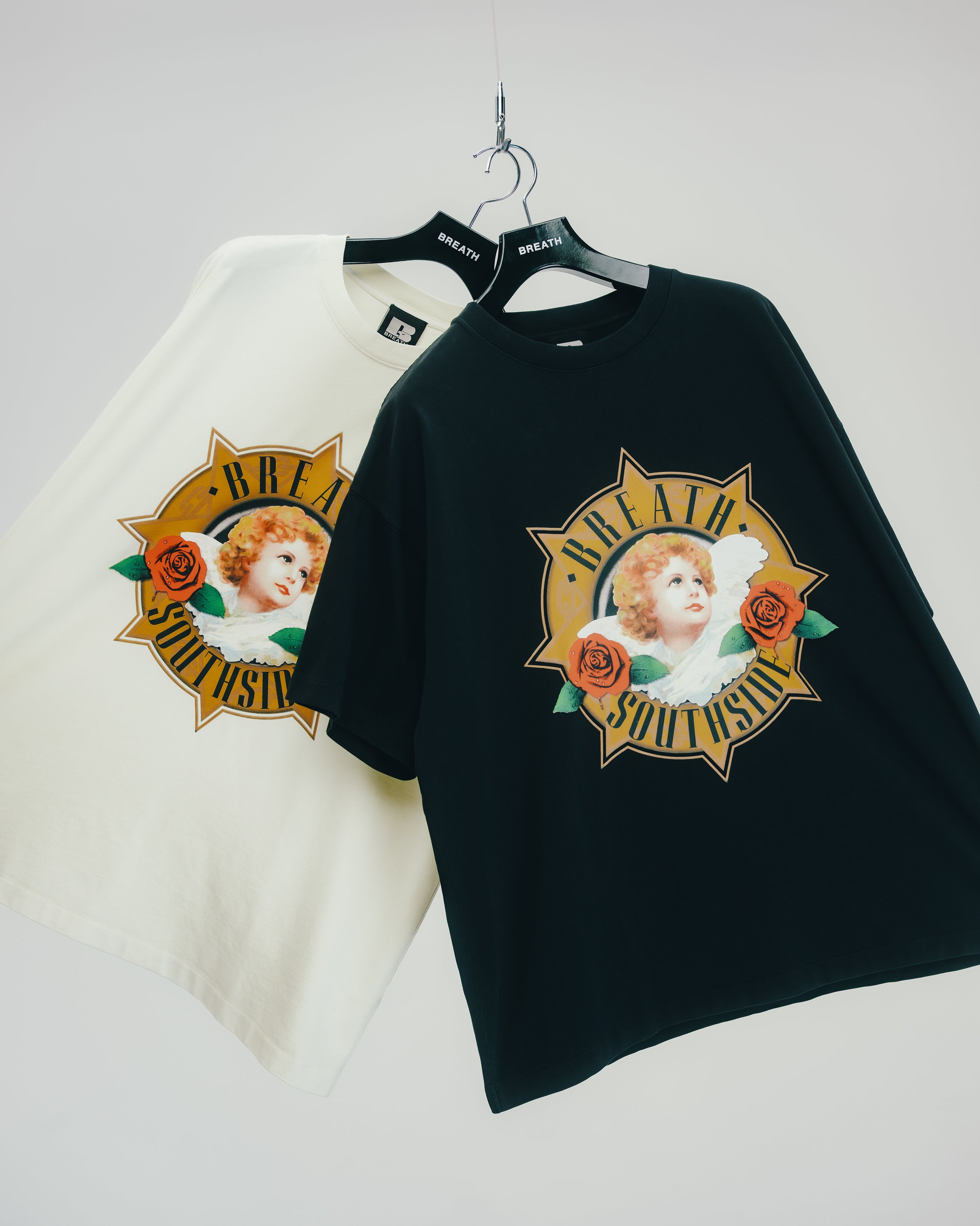 【BREATH】 STARR ANGEL LOGO TEE STARR ANGEL LOGO TEE / BLACK – BREATH - Size Length Pit of