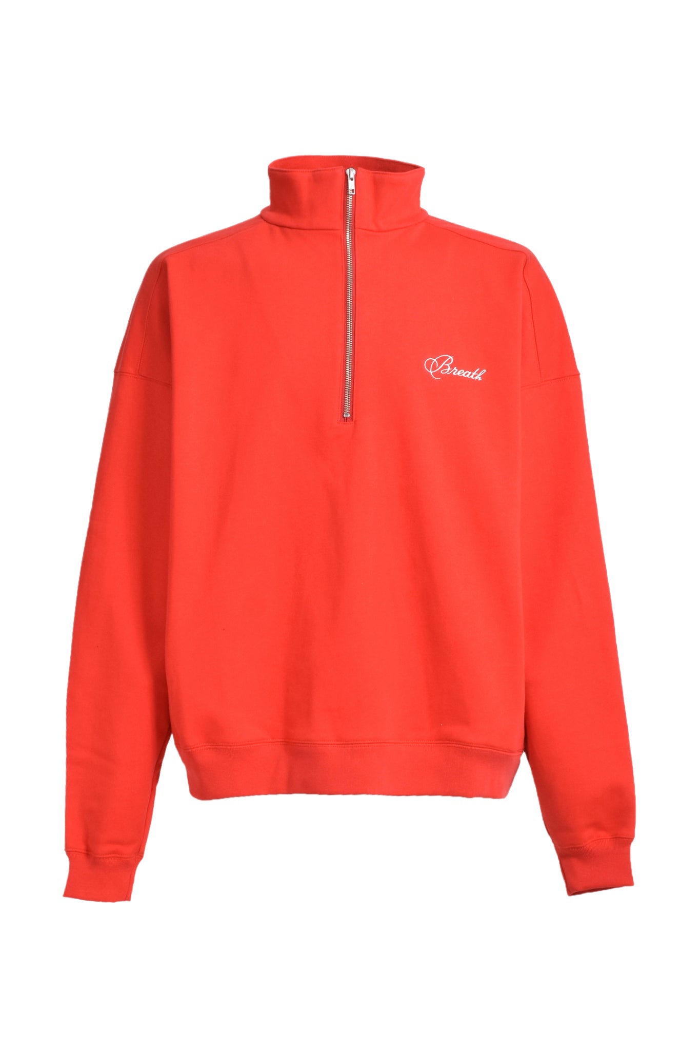 SCRIPT LOGO HALF ZIP SWEAT / RED