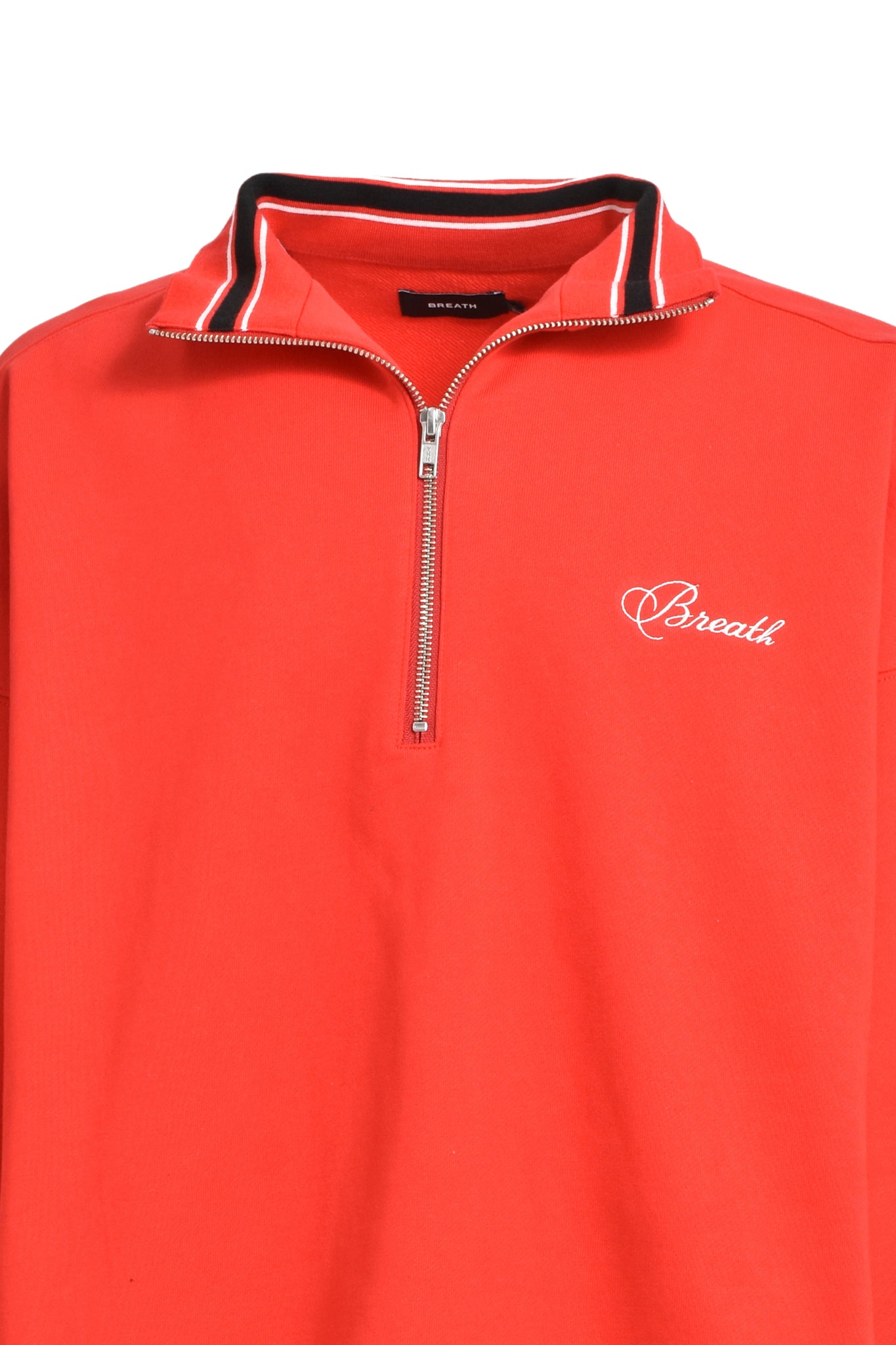 SCRIPT LOGO HALF ZIP SWEAT / RED