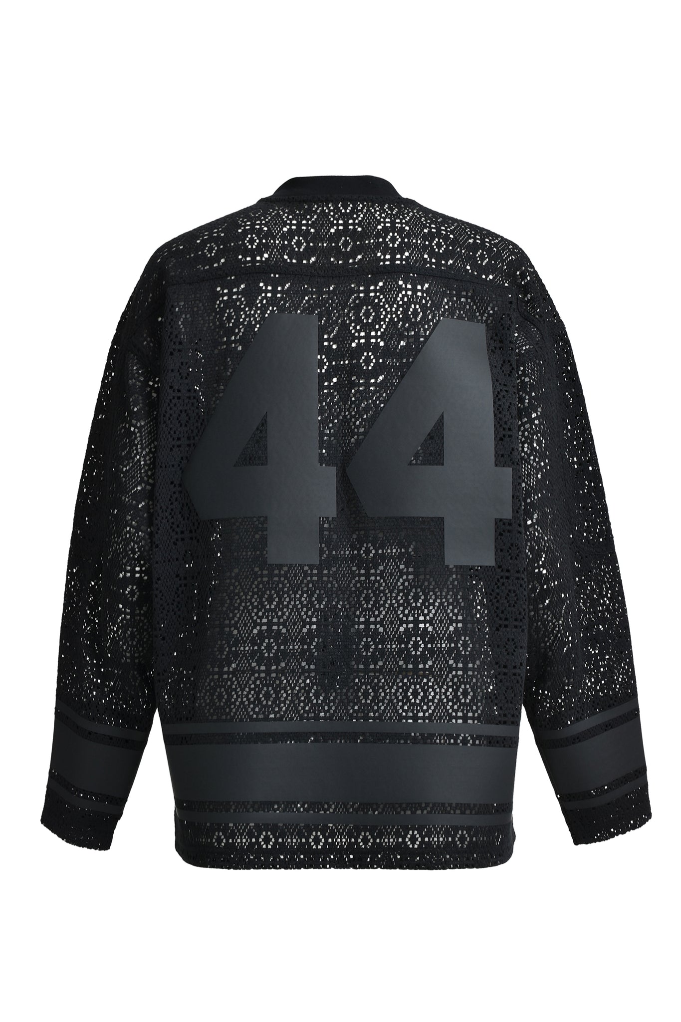 CROCHET LS GAME SHIRT / BLACK