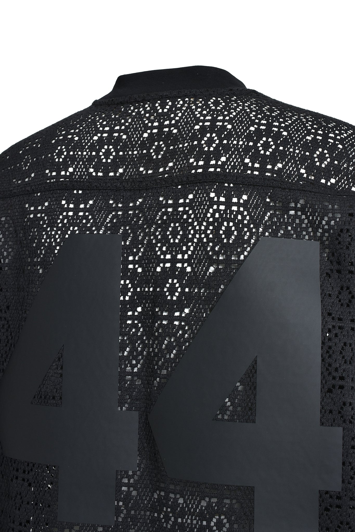 CROCHET LS GAME SHIRT / BLACK