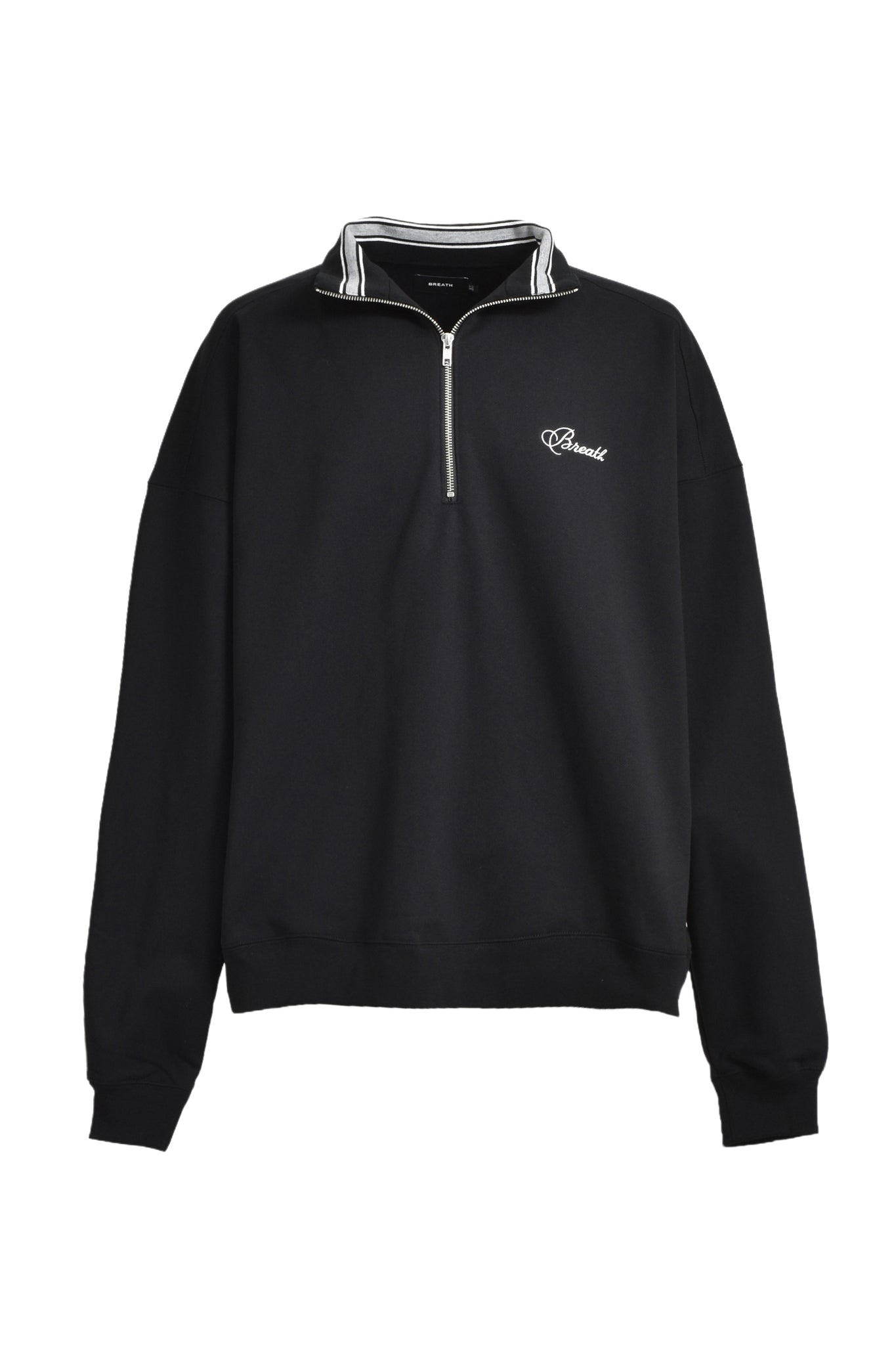 SCRIPT LOGO HALF ZIP SWEAT / BLACK